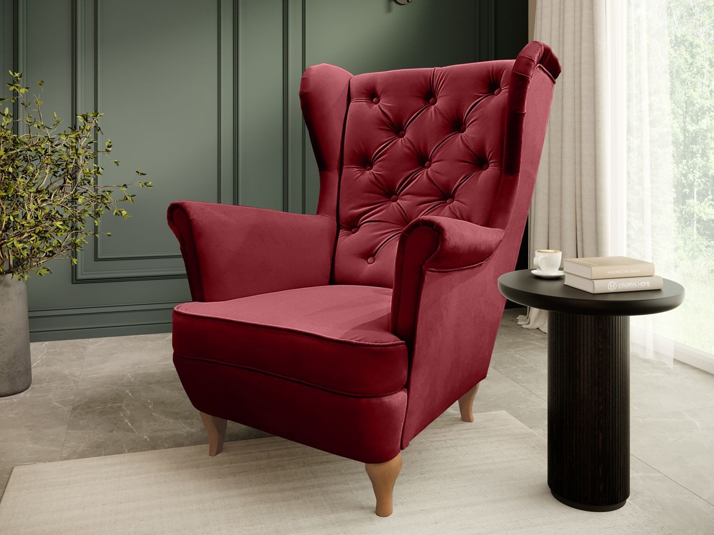 Beautysofa Ohrensessel Sessel FALCO Chesterfield Wohnzimmersessel günstig online kaufen