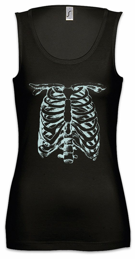 Urban Backwoods Tanktop Skeleton II Ärmelloses Damen T-Shirt Bones Knochen Skelett Halloween Fastnacht Fasching Skull Schädel