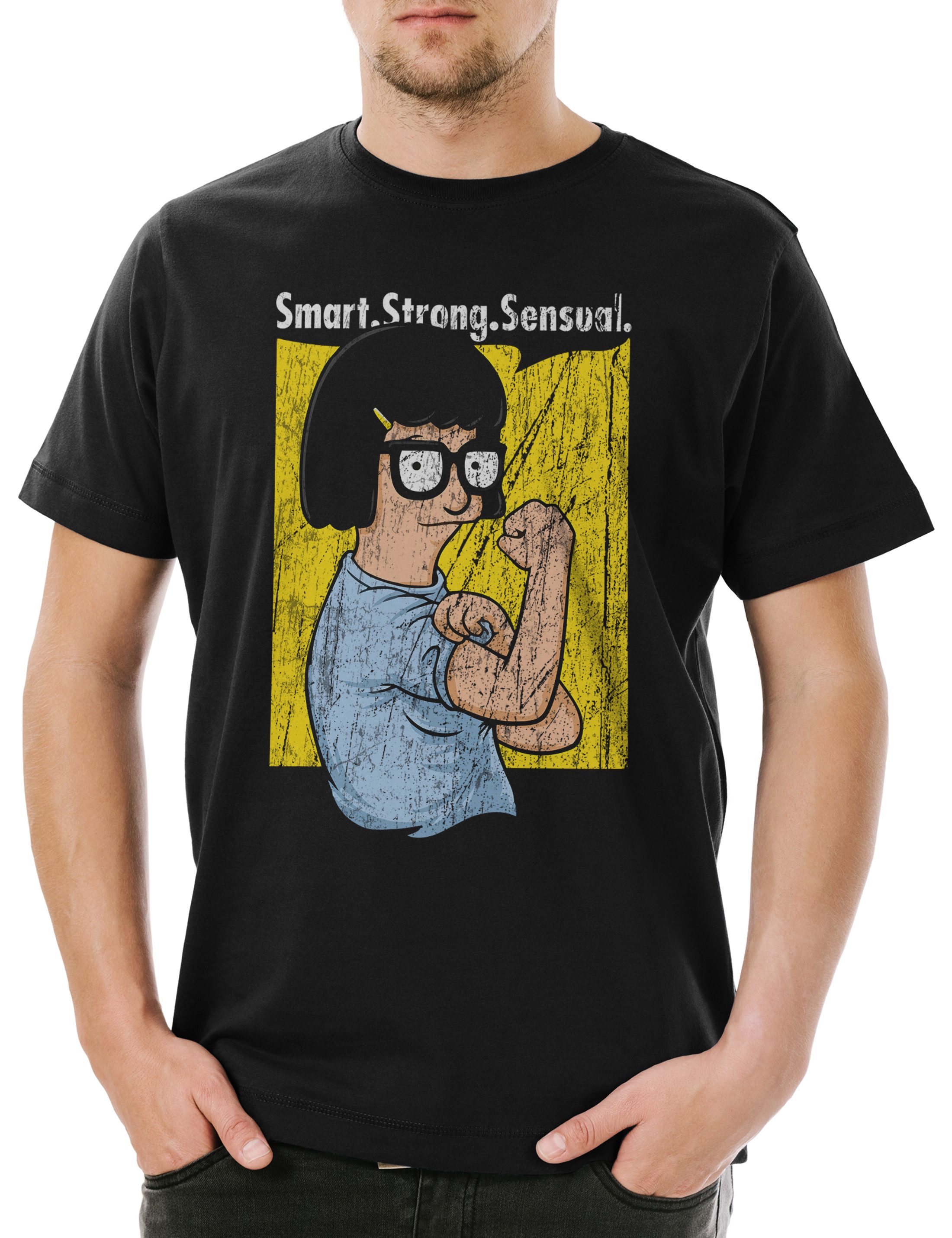 Urban Backwoods Print-Shirt Smart Belcher Herren T-Shirt Bob's Hamburguesas Burgers Linda Tina (1-tlg) Ruth Gene Louise Mütze