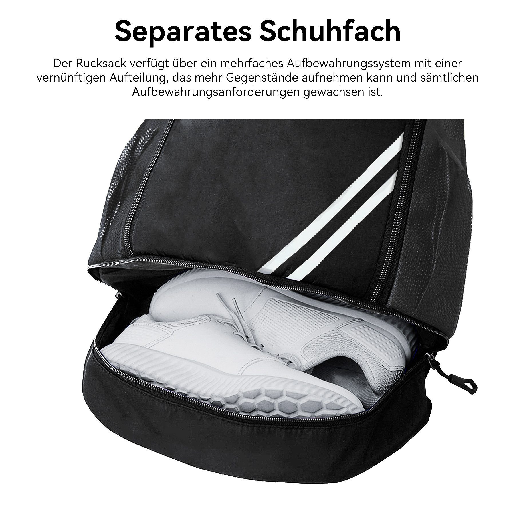 Mutig Freizeittasche Turnbeutel Freizeittasche Sportbeutel Große Tasche Kapazität Fußball (verstellbar,große Kapazität, Mit Ball und Bodenfach, wasserdicht, Ide – Bild 4 von 5