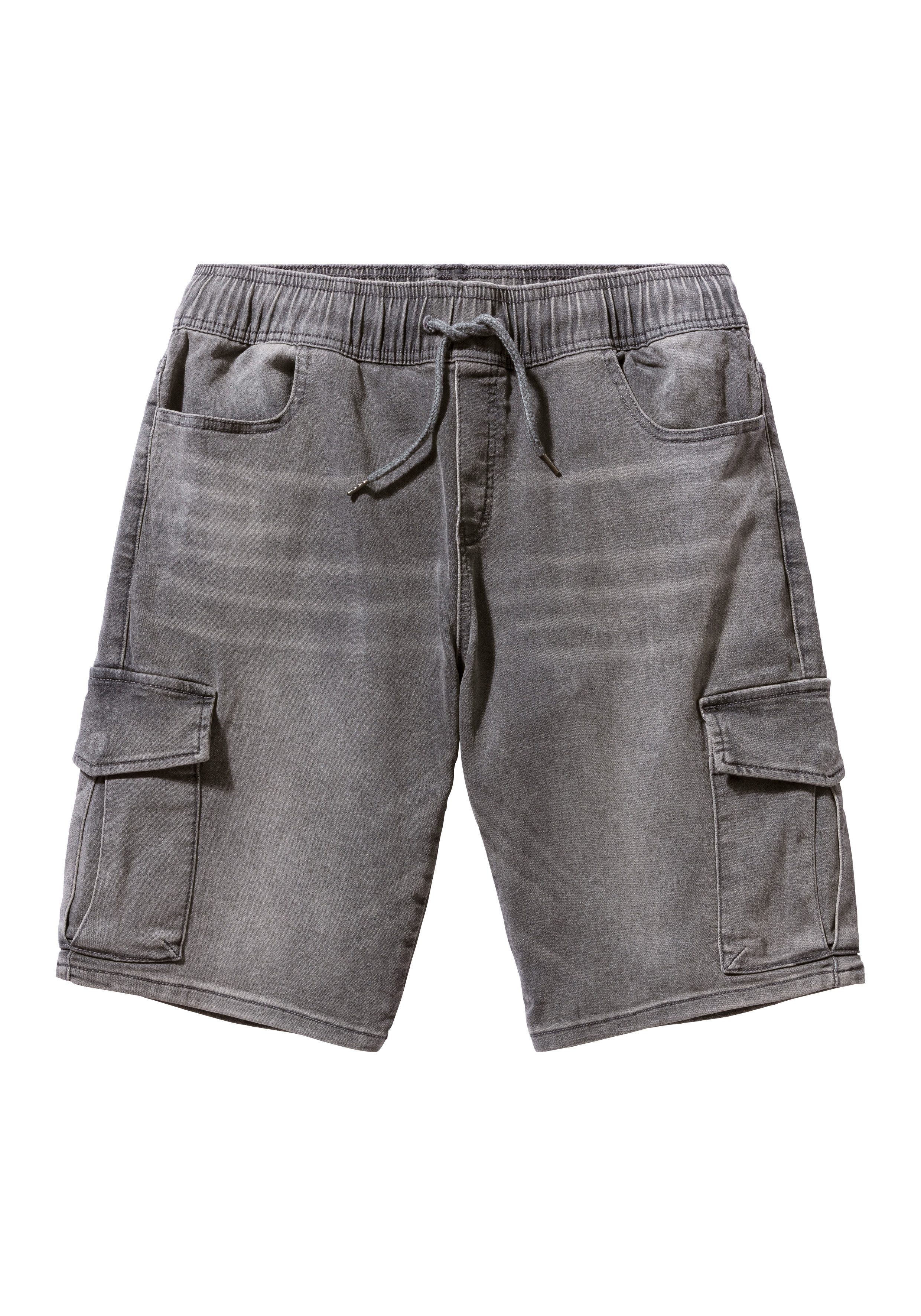 John Devin Shorts Bermuda, kurze Jogger Pants mit Cargotaschen, knielang, elastische Schlupf-Bermuda. € 39,99