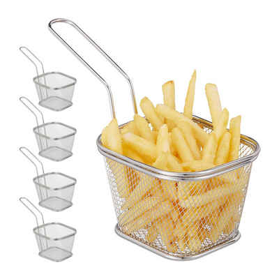 relaxdays Frittiereinsatz Pommes Körbchen 5er Set