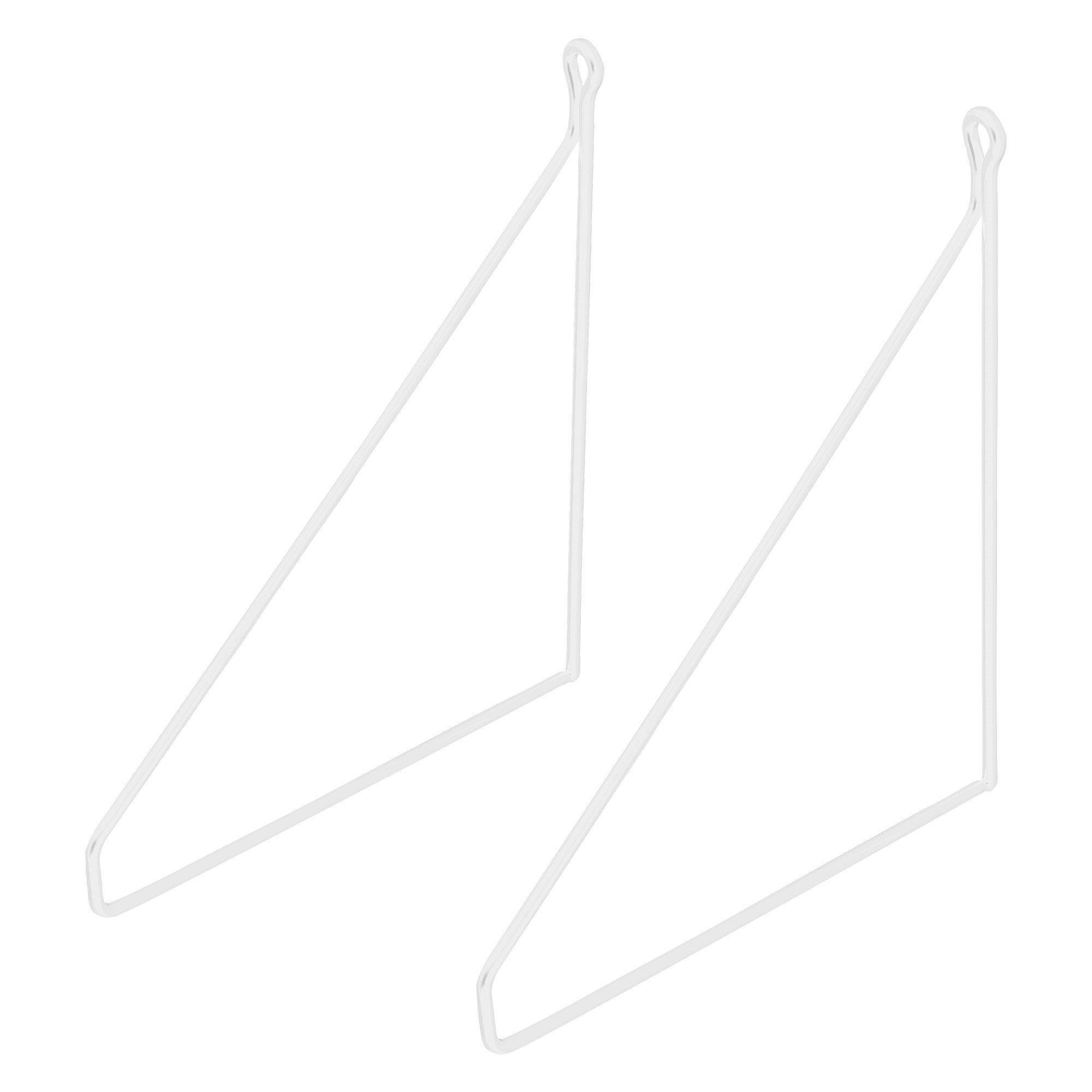 Regalhalterung Dreieckig Stück 2 Weiß ML-DESIGN Draht Wandmontage Regal Wandhalterung 250mm Regalwinkel Metall Regalträger, Schwebe