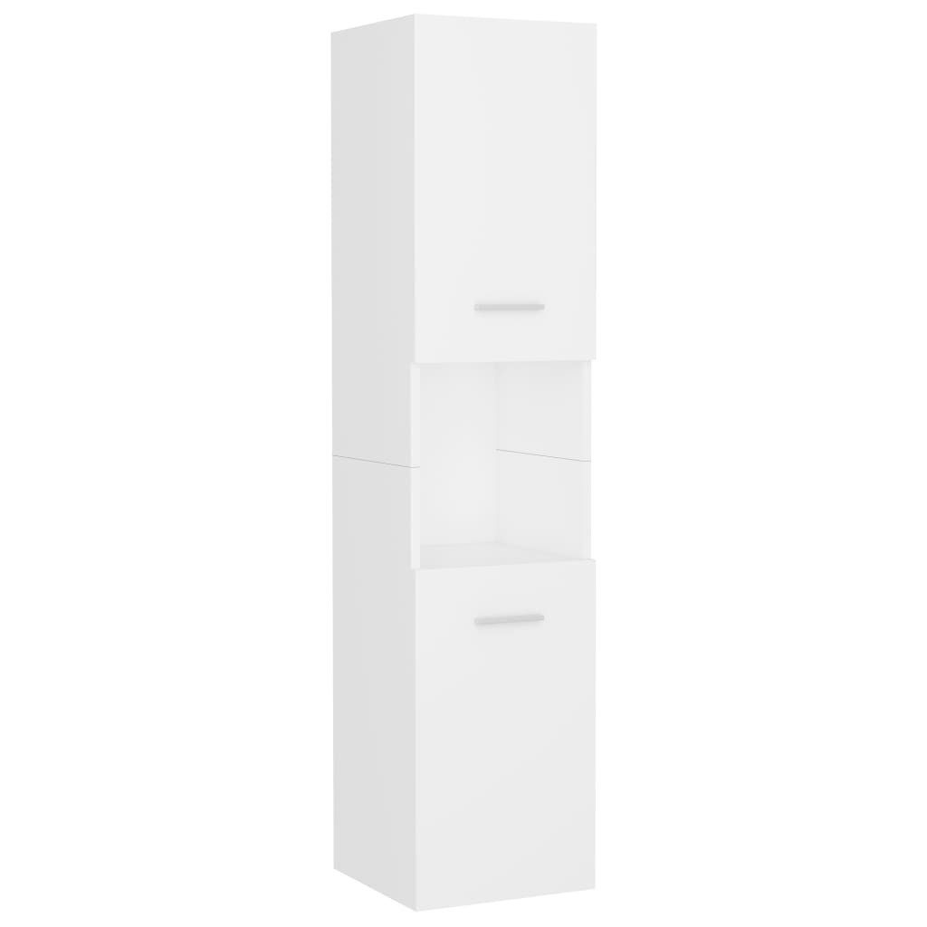vidaXL Mehrzweckschrank NA Badezimmerschrank Hochschrank Regal Nischenschrank Weiß 30x30x130 c