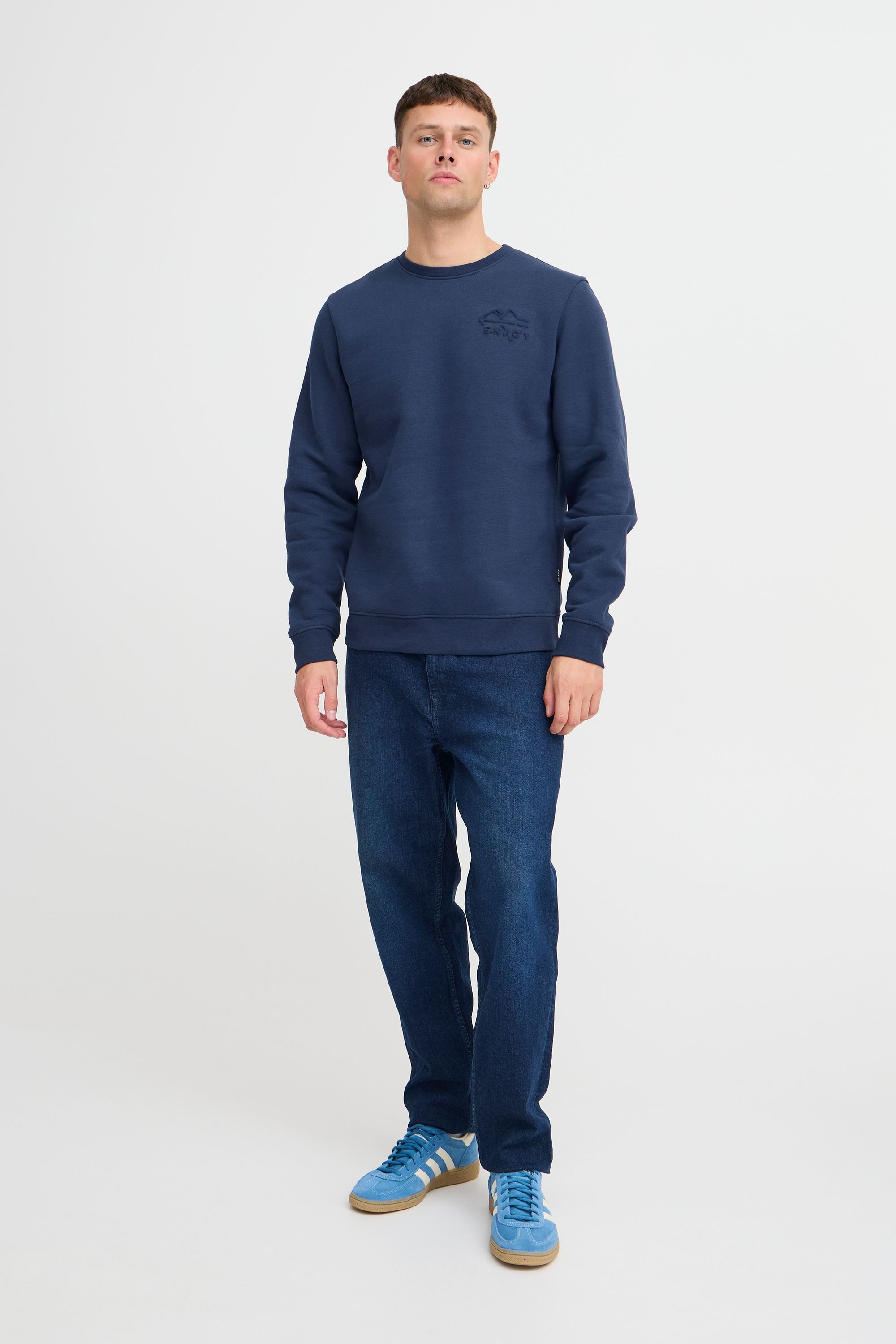 Blend Rundhalspullover BHSweatshirt Klassischer Sweatpullover mit Rundhalsausschnitt