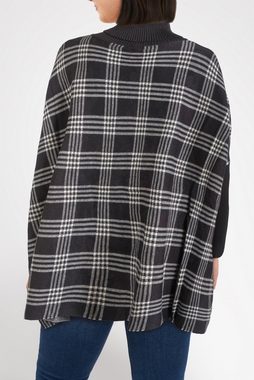 PEKIVESSA Strickpullover Oversize Cape-Pullover Damen XXXL Rollkragen karie (1-tlg) im Poncho-Style