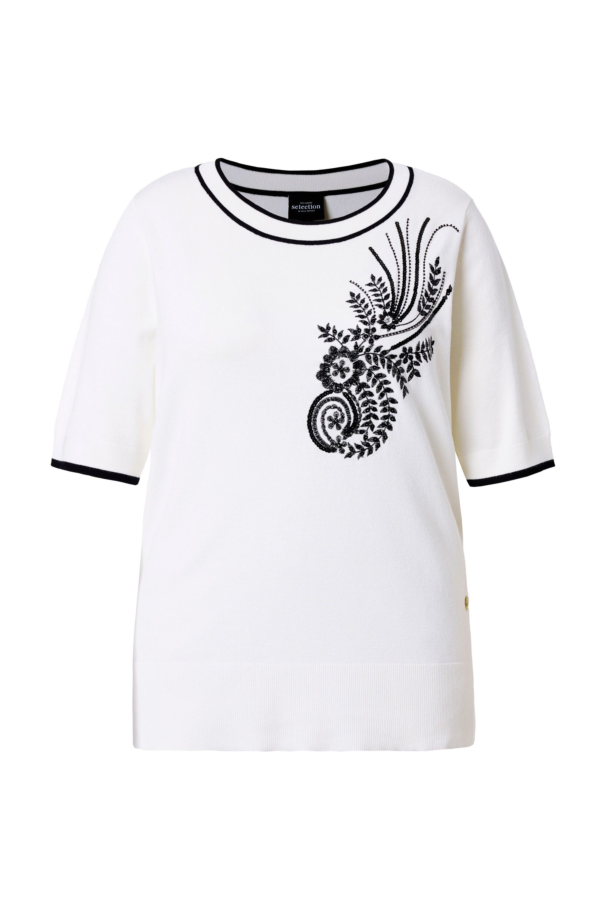 Ulla Popken Strickpullover Twinset-Pullover Pailletten-Stickerei Rundhals