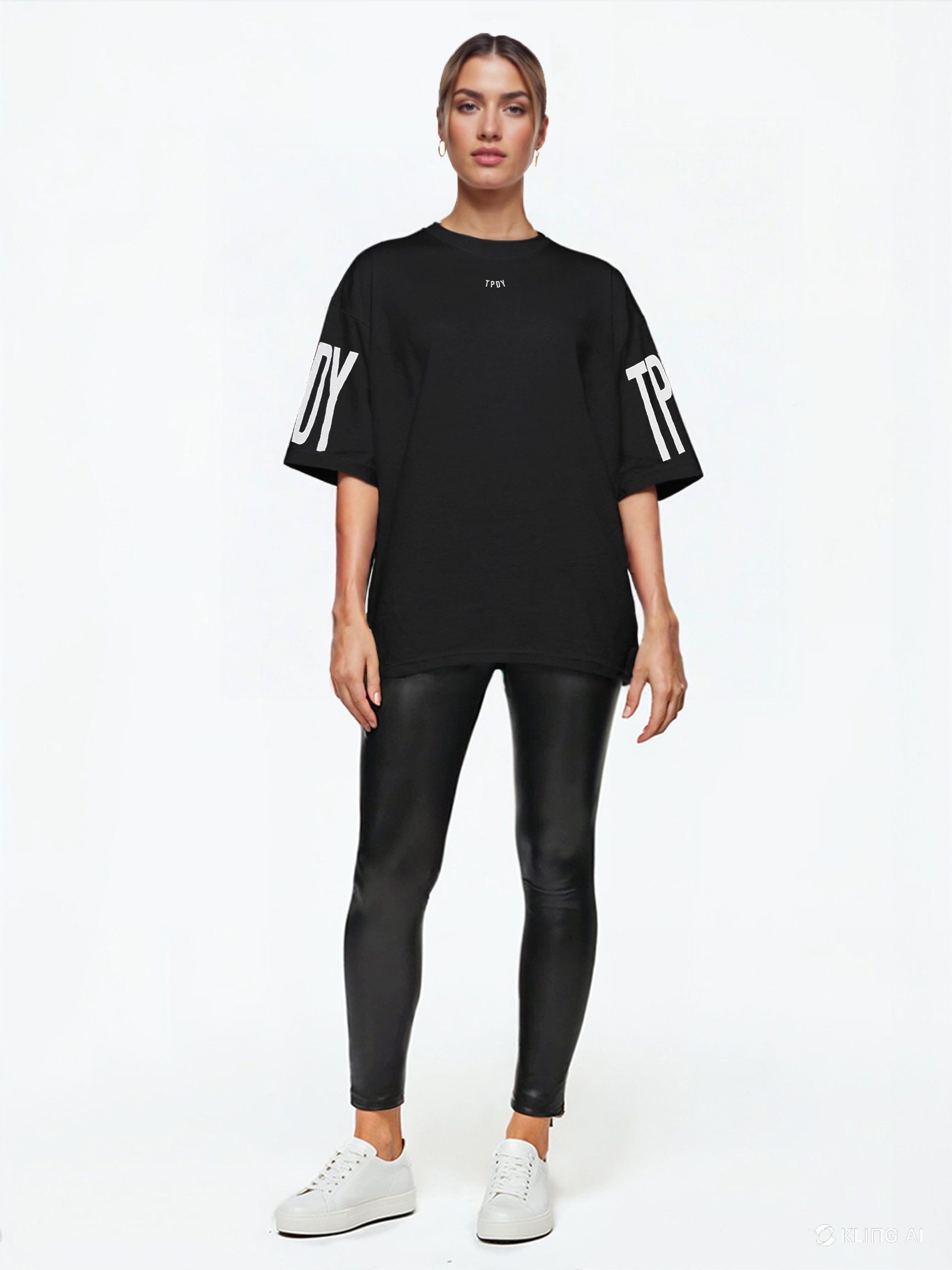 trueprodigy Oversize-Shirt Viktor F Logoprint Rundhals dicker Stoff