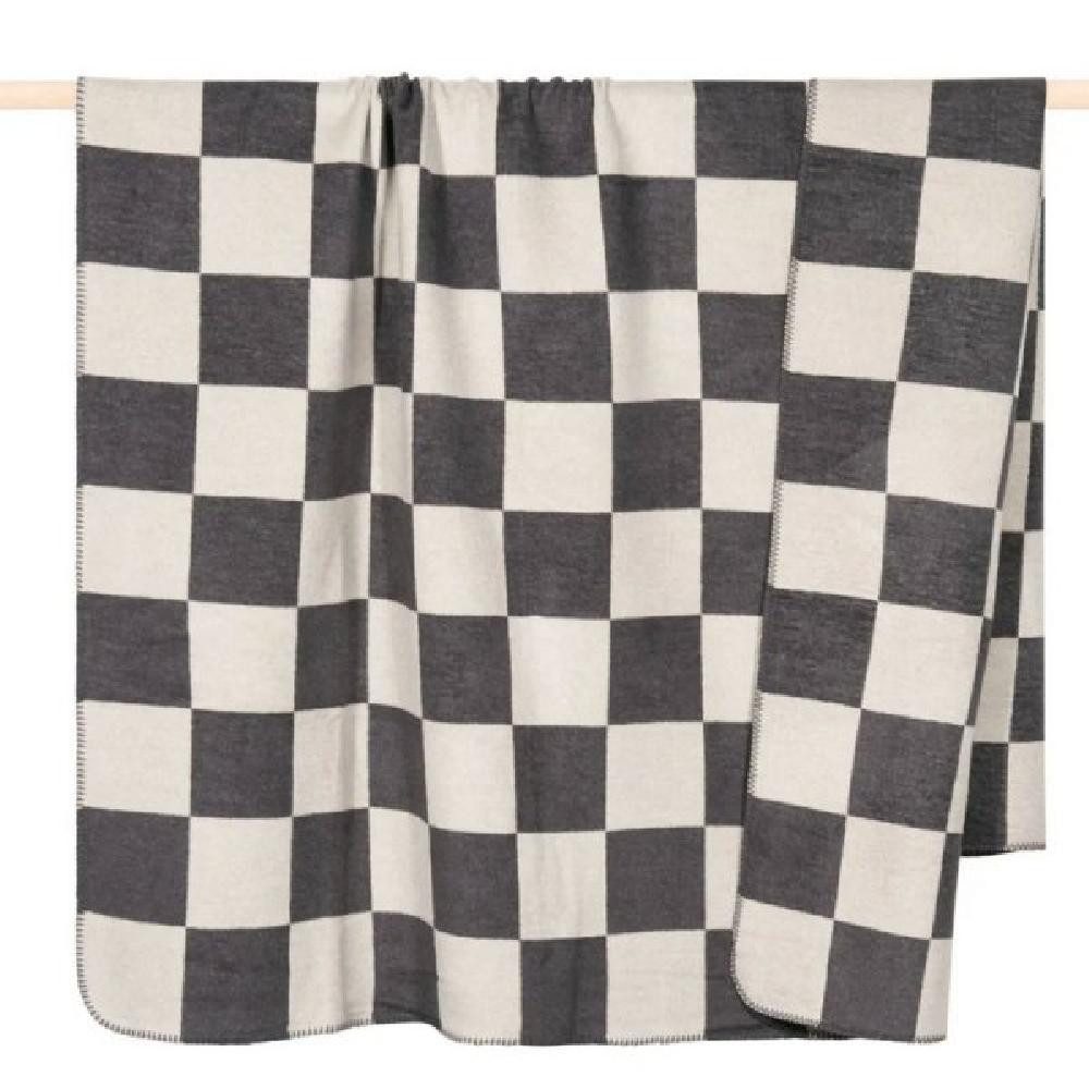 Wohndecke Decke Chess Karomuster Black White günstig online kaufen