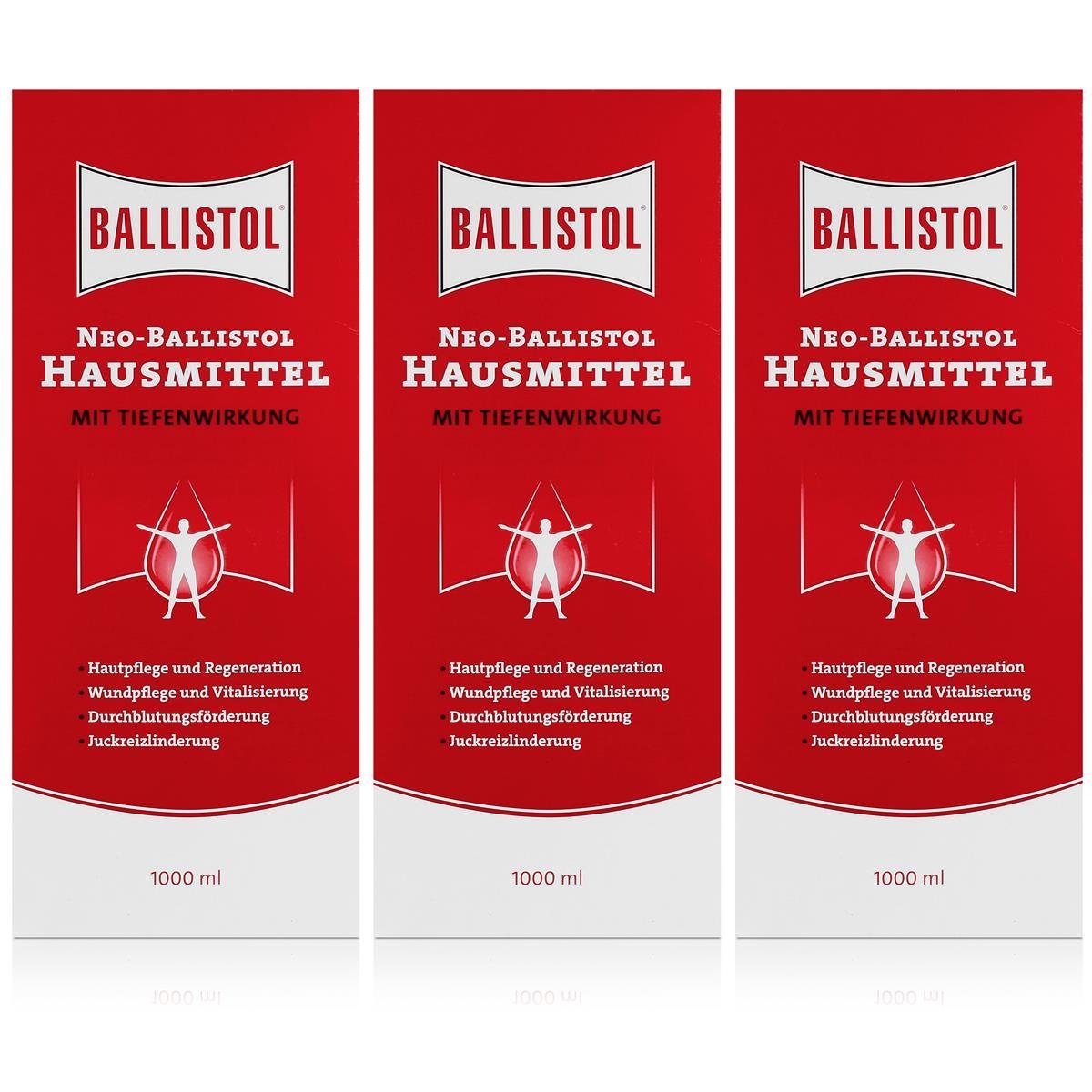 Ballistol Pack) Ballistol (3er 1000ml Neo-Hausmittel Tiefenwirkung mit Massageöl