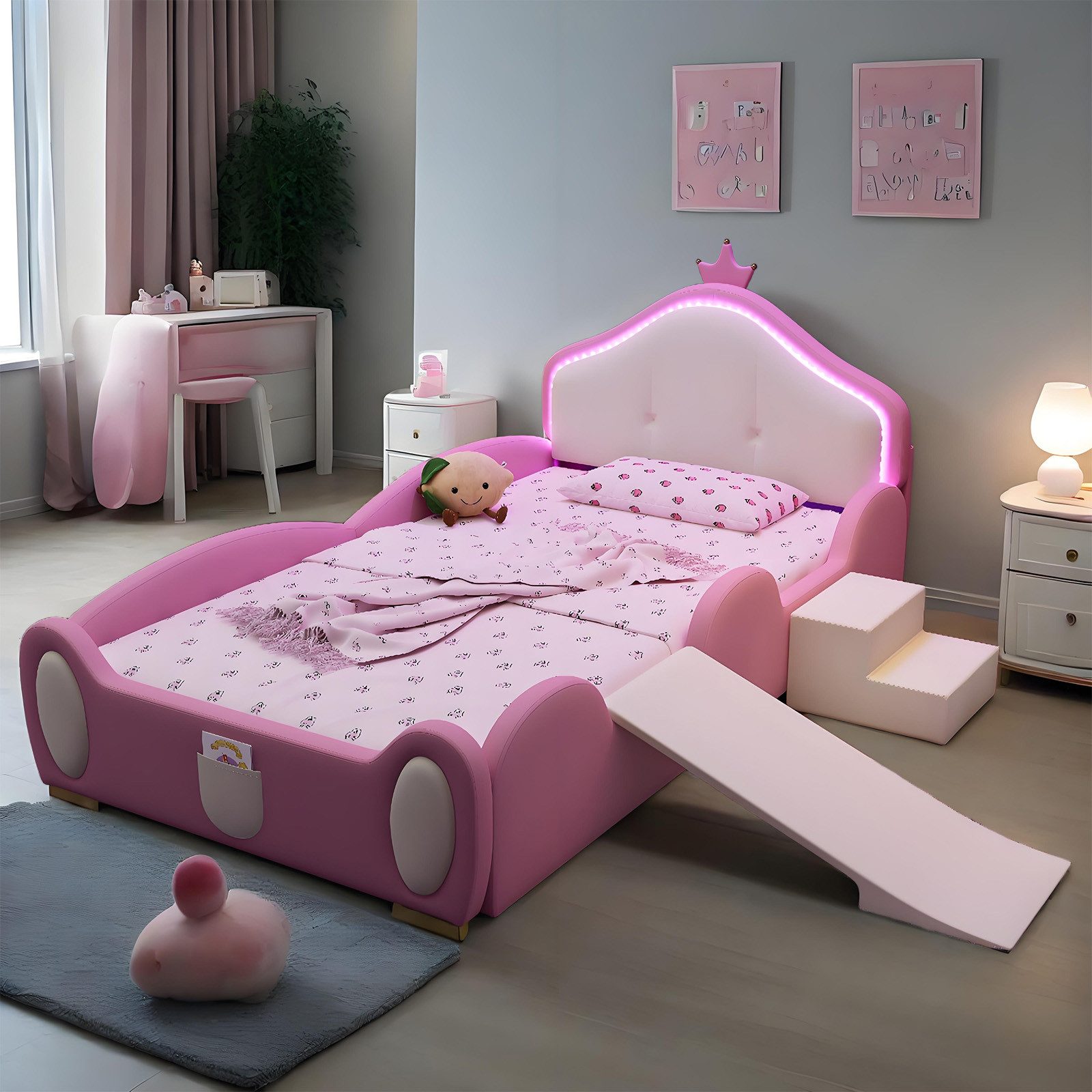 REDOM Kinderbett Polsterbett Bett, mit mehrfarbigem günstig online kaufen