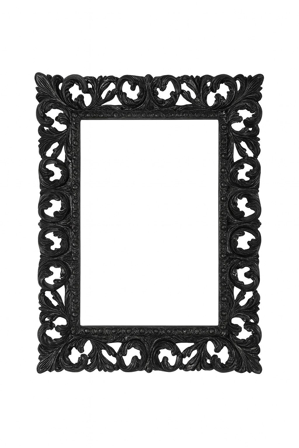 ASR Rahmendesign Barockspiegel Blattgold Barock Vanessa – 87×107 cm, rechteckig, glatter Spiegel, Handveredelter Barockspiegel im Blattgold-Finish