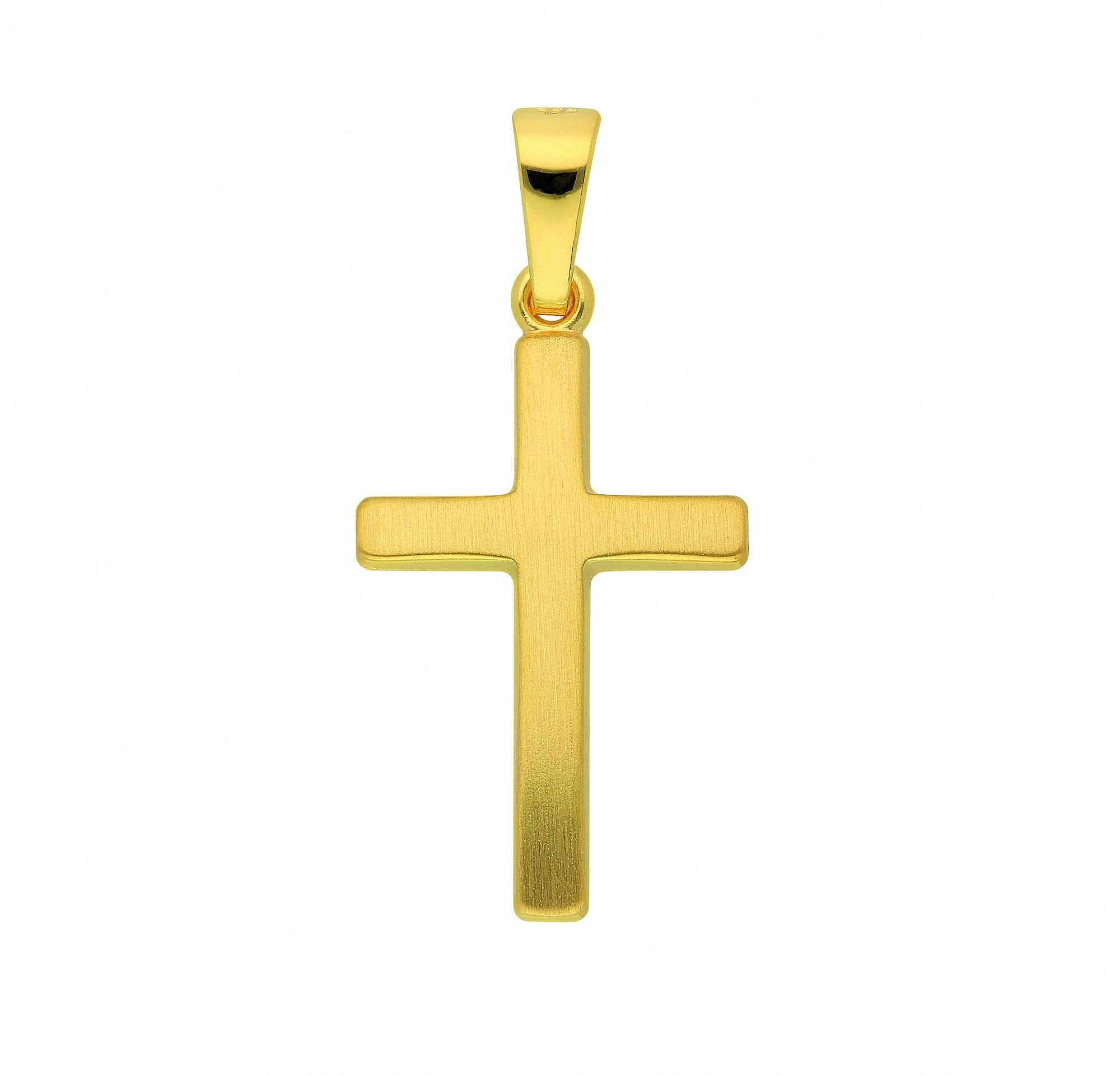 Adelia´s Kette mit 585 Anhänger, Gold Set Halskette Schmuckset Anhänger Kreuz mit 