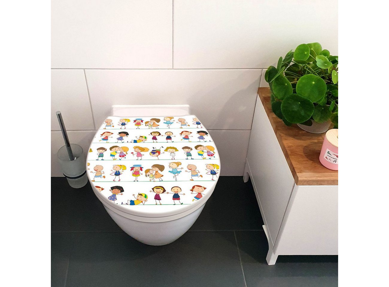 Thumbnail - banjado WC-Sitz Motiv Kinder (umweltfreundliches Material & Take-Off Technologie, Softclose Absenkautomatik), 45 x 38,4 ...