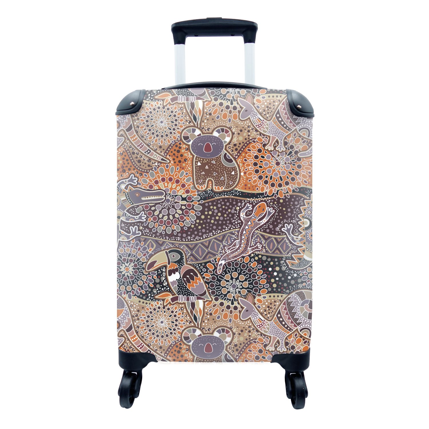 Trolley, Handgepäckkoffer für 4 Reisetasche - Australien, mit - Reisekoffer Muster Rollen, - MuchoWow Ferien, Koala Handgepäck Tiere rollen,