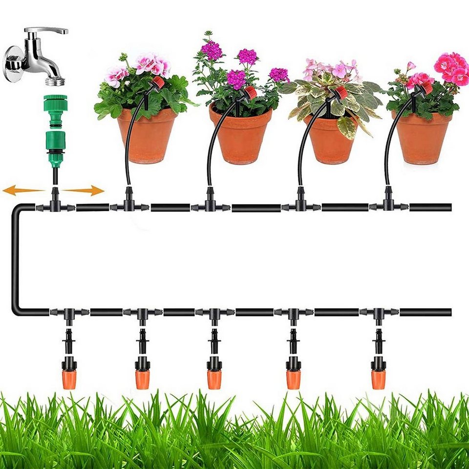 Sunicol Bewässerungssystem Schlauch-Tropfbewässerungssystem,360 Grad  einstellbar,8-Loch-Sprinkler, (1-tlg), für Garten Gemüse Garten Bewässerung  Einfügen Boden
