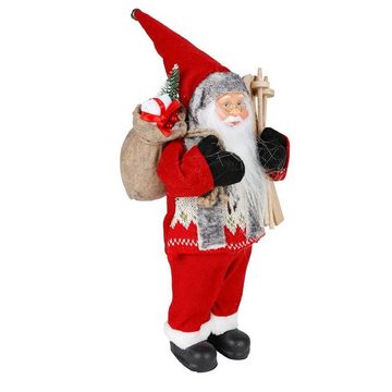BURI Dekofigur Deko-Weihnachtsmann mit Weihnachtsaccessoires 30cm Weihnachtsdeko