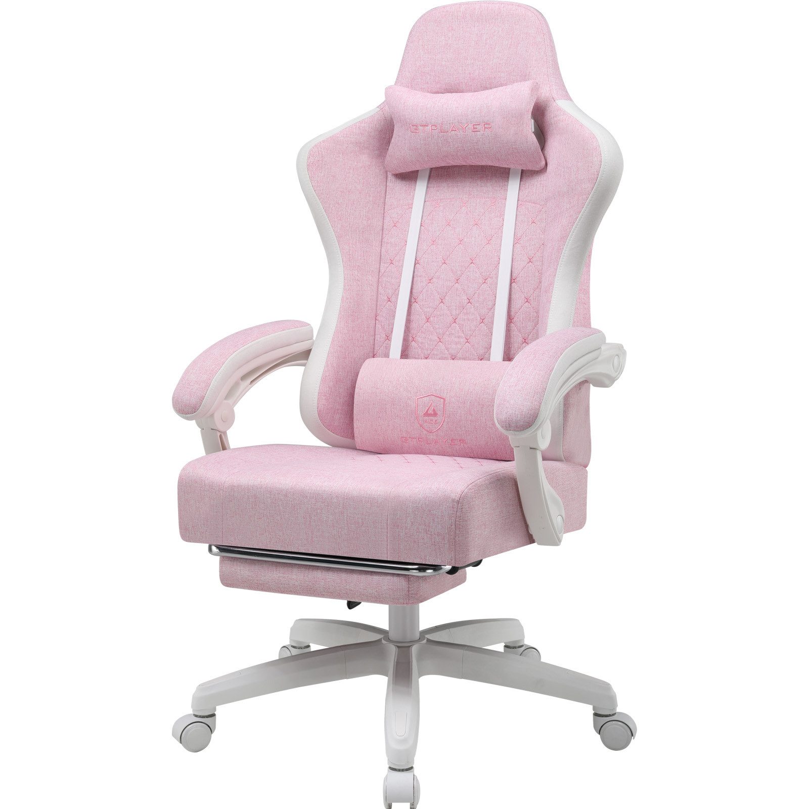 GTPLAYER Gaming-Stuhl Ergonomischer Gaming Sessel Schreibtischstuhl mit Stoffoberfläche (Pacekung), Federsitzkissen mit Fußstütze