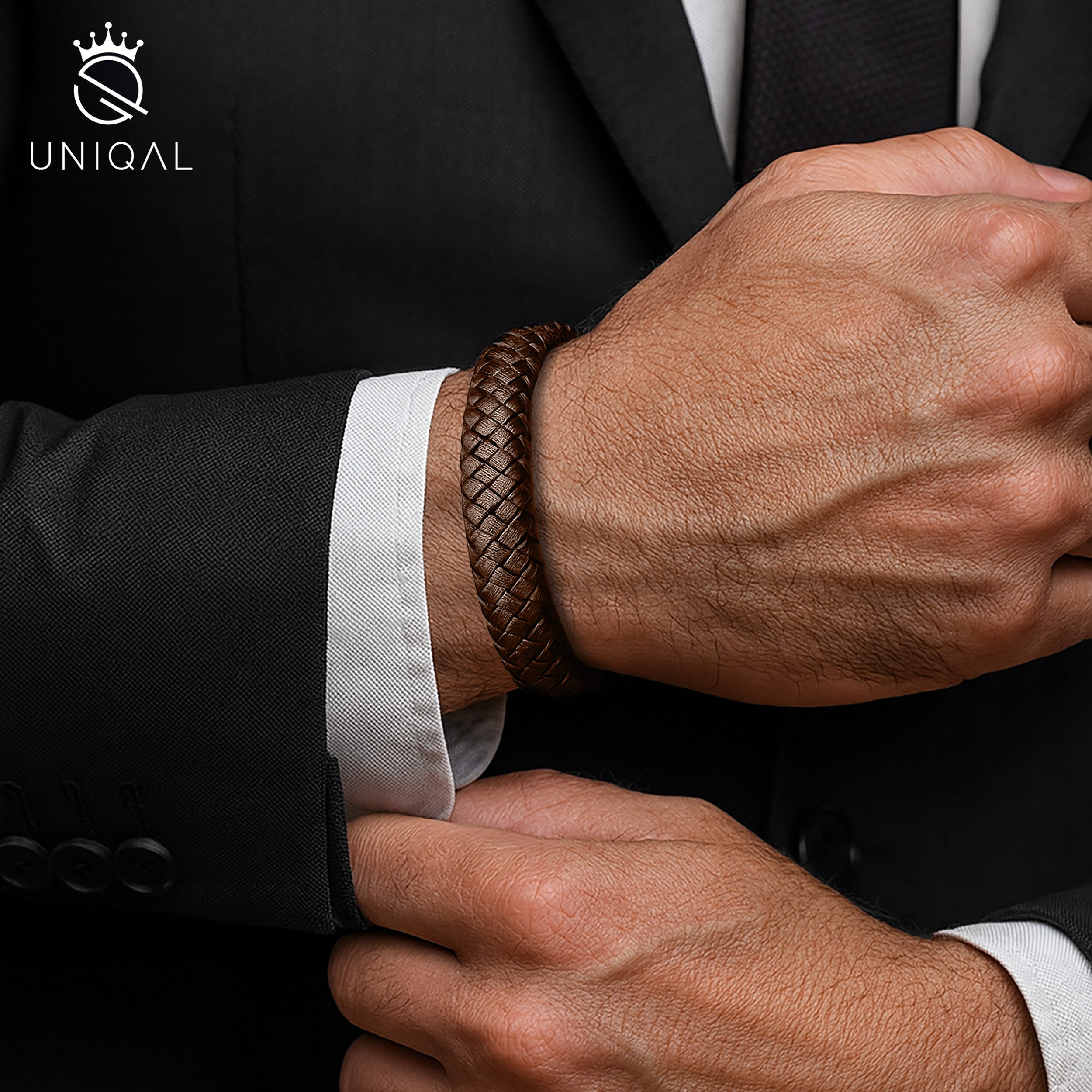 UNIQAL.de Lederarmband "MULTY COLOR" Geflochtenes Echtlederaccessoire mit Magnetverschluss (Edelstahl, Verlängerungsglied, Unisex, klassisches Design), Premium-Qualität – handgefertigt, kombinierbar, sportlich-elegant.