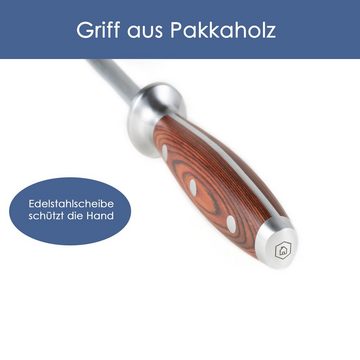 Hanseküche Wetzstahl Premium Wetzstahl Messerschärfer aus Spezialstahl, Schleifstahl, Pakkaholz
