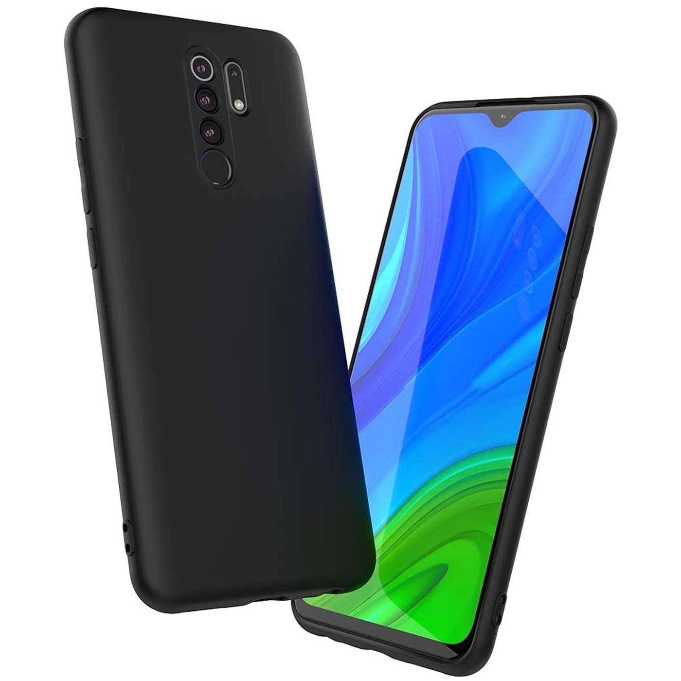 CoolGadget Handyhülle Black Series Handy Hülle für Xiaomi Redmi 9 6,53 Zoll, Edle Silikon Schlicht Robust Schutzhülle für Xiaomi Redmi 9 Hülle