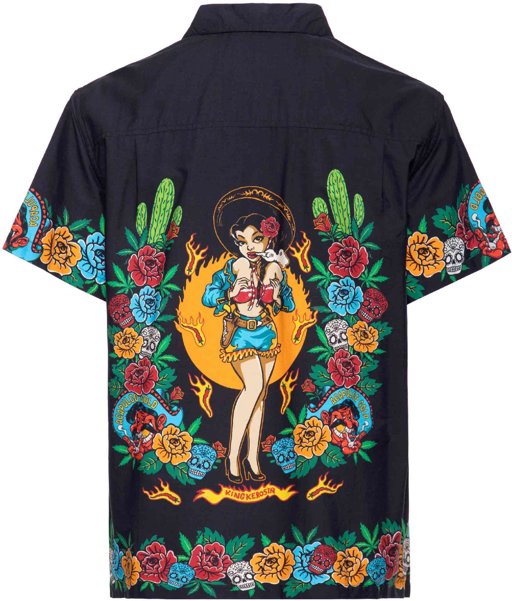 King Kerosin Outdoorhemd Acapulco Gold Kurzarmhemd