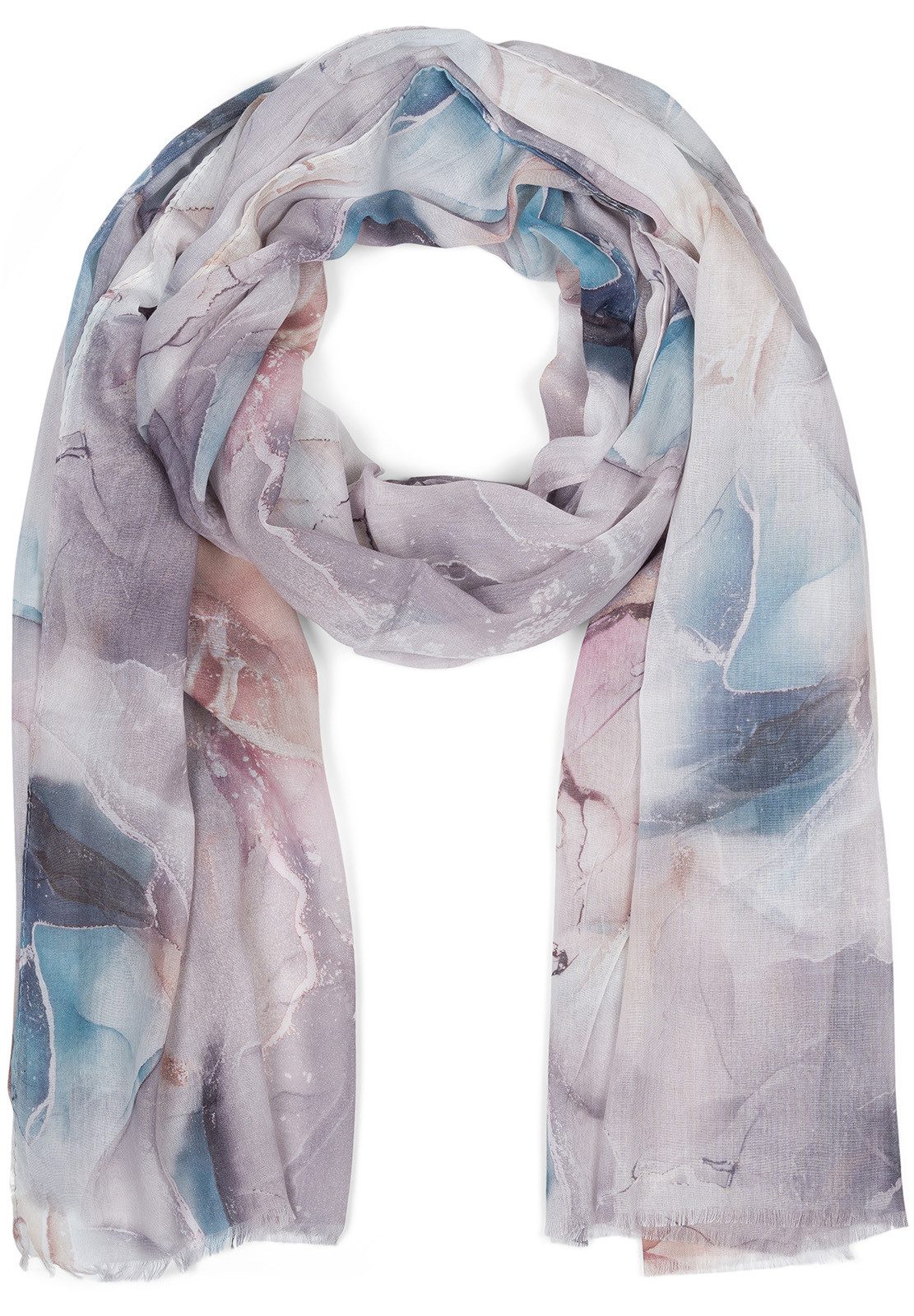 styleBREAKER Modeschal Leichter Schal mit Marmor Muster, (1-St)