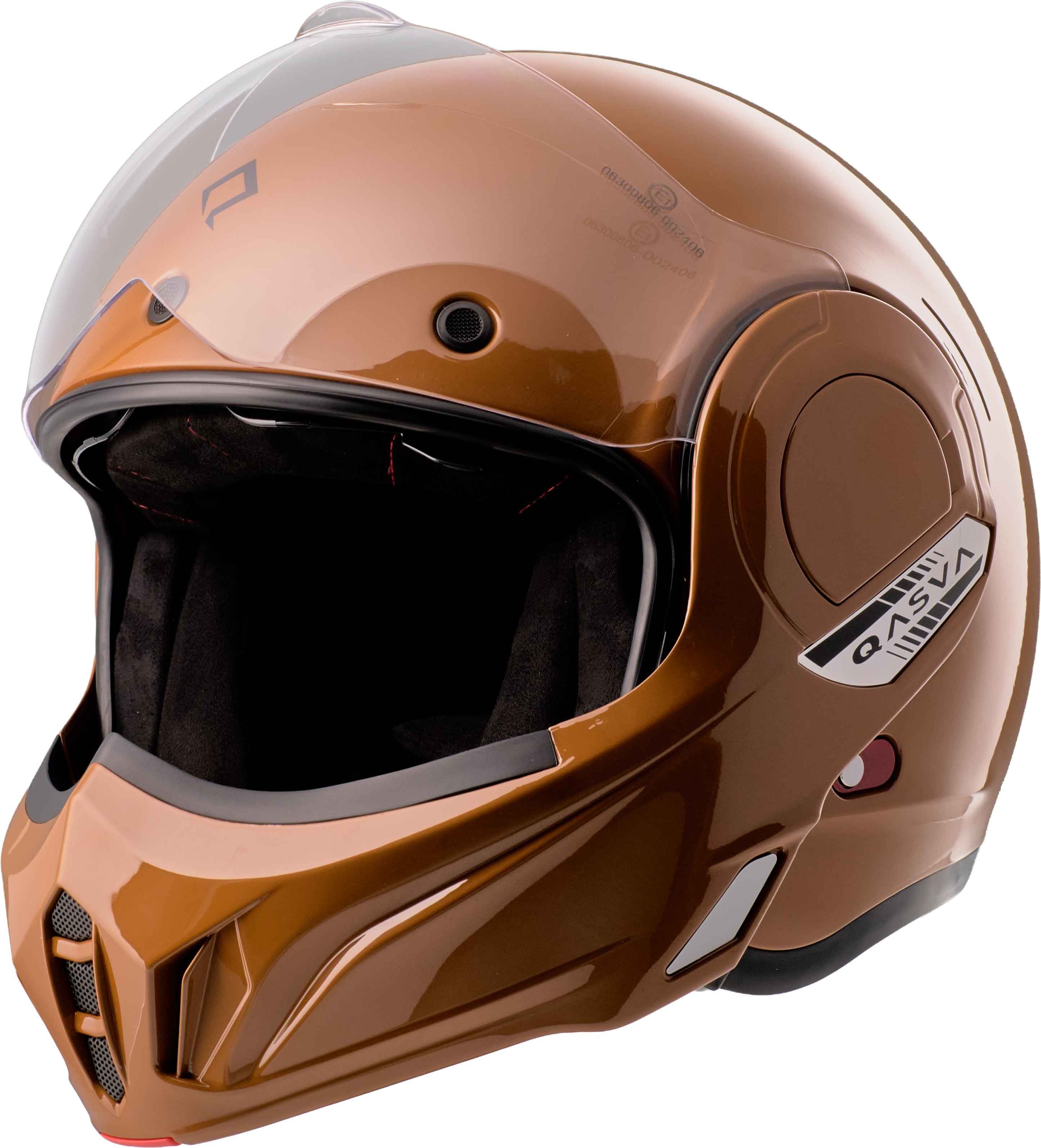 Burnout Motorradhelm Flipback Vortex Cognac