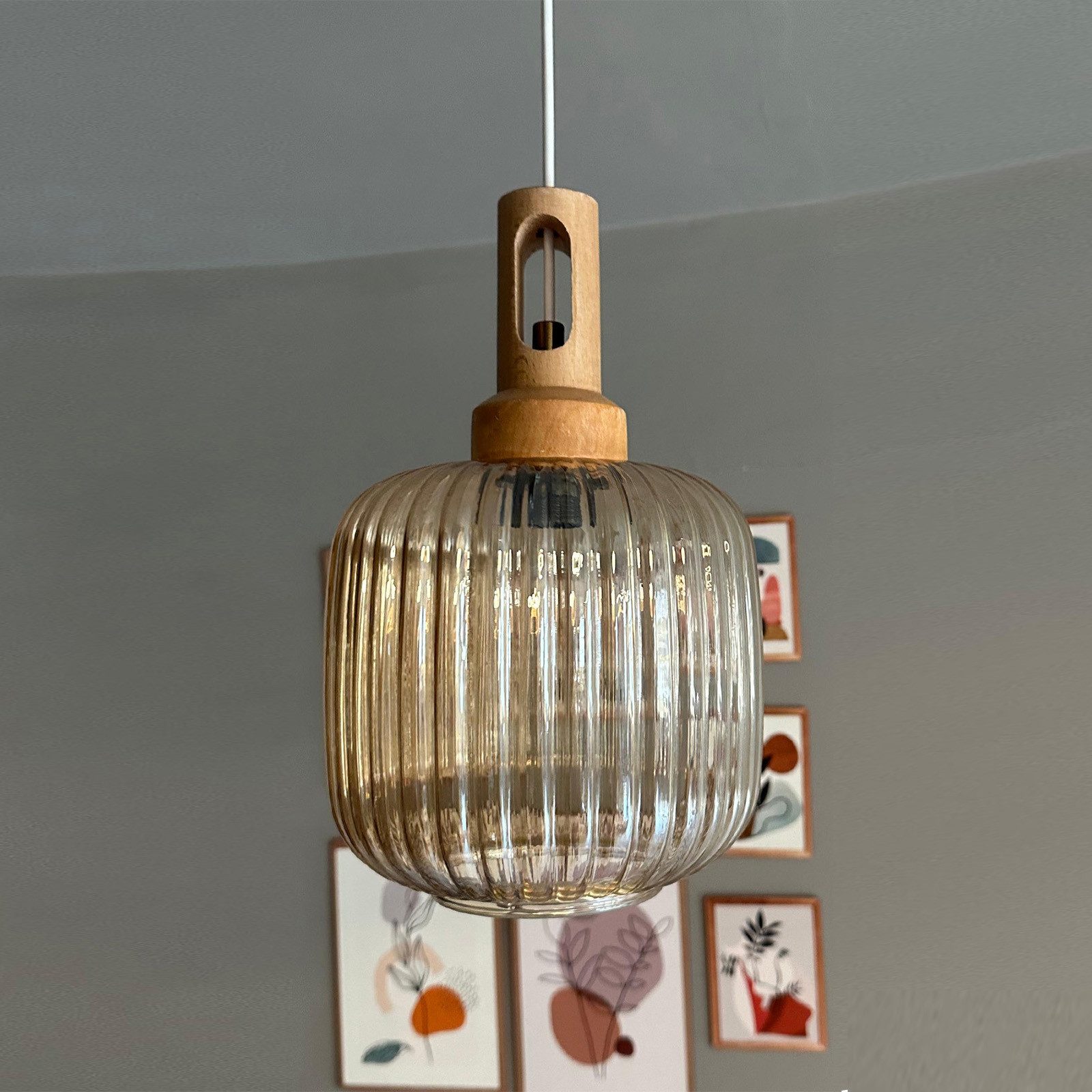 Pollerleuchte Mopa Glas Single Kronleuchter Retro Pendelleuchte Beleuchtung