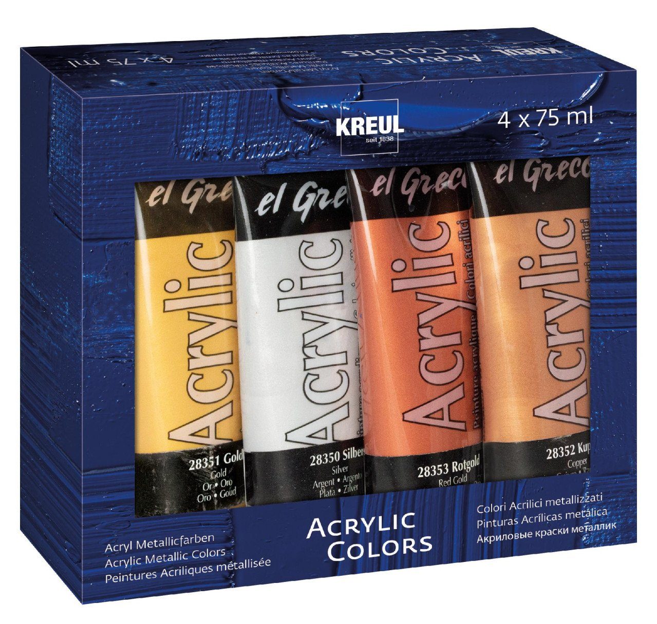 Kreul Acrylfarbe Kreul el Greco Acrylic 75 ml 4er Set Metallic