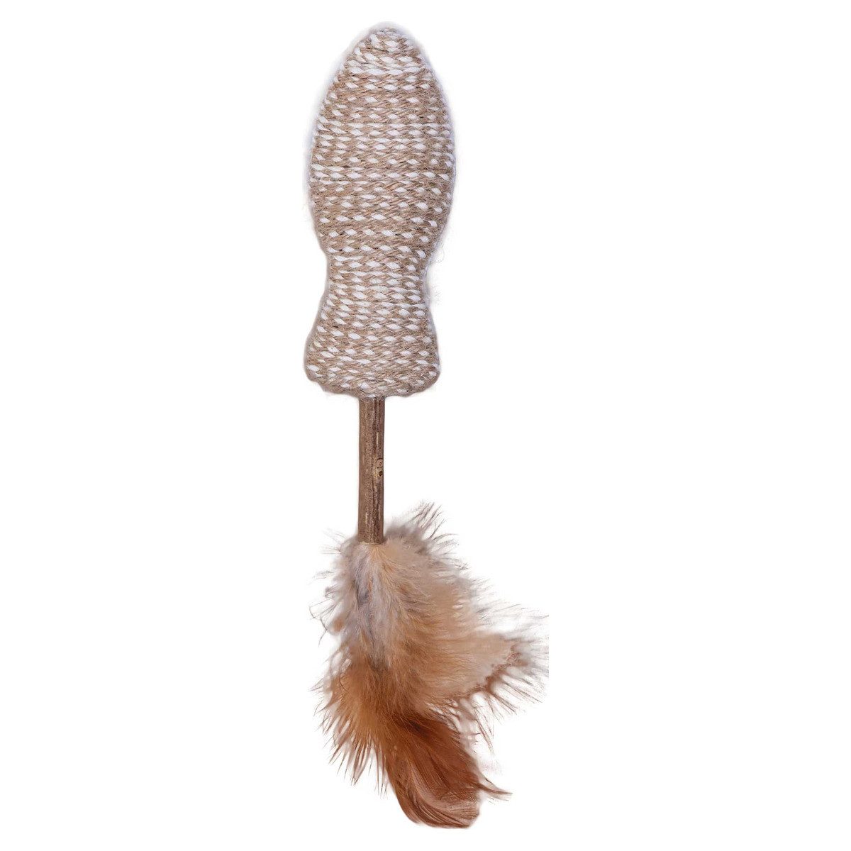 Quapas! Tierkuscheltier Katzenspielzeug Fisch Stick mit Federn