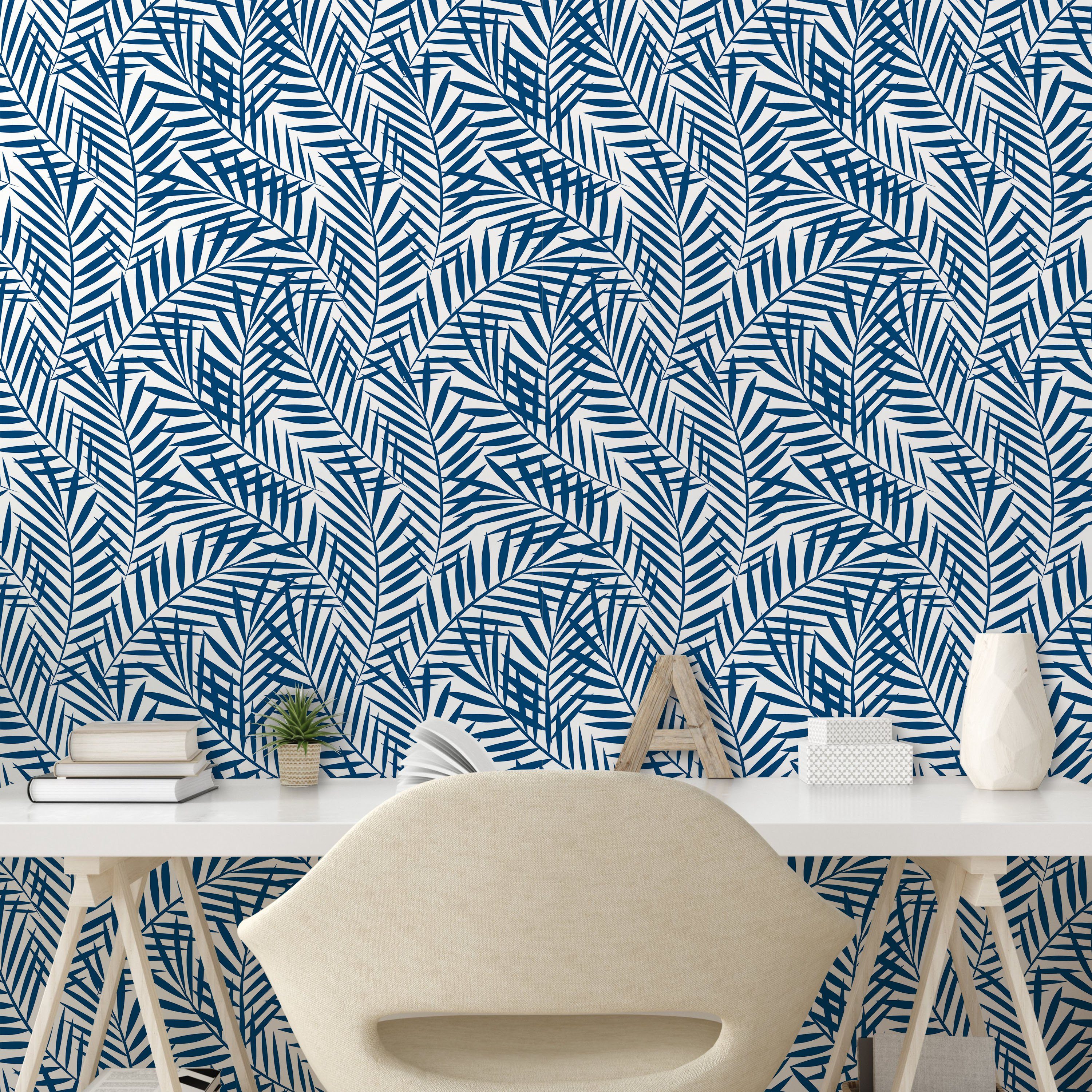 Vinyltapete Küchenakzent, Exotische Abstrakt Natur Abakuhaus blau selbstklebendes Navy Wohnzimmer