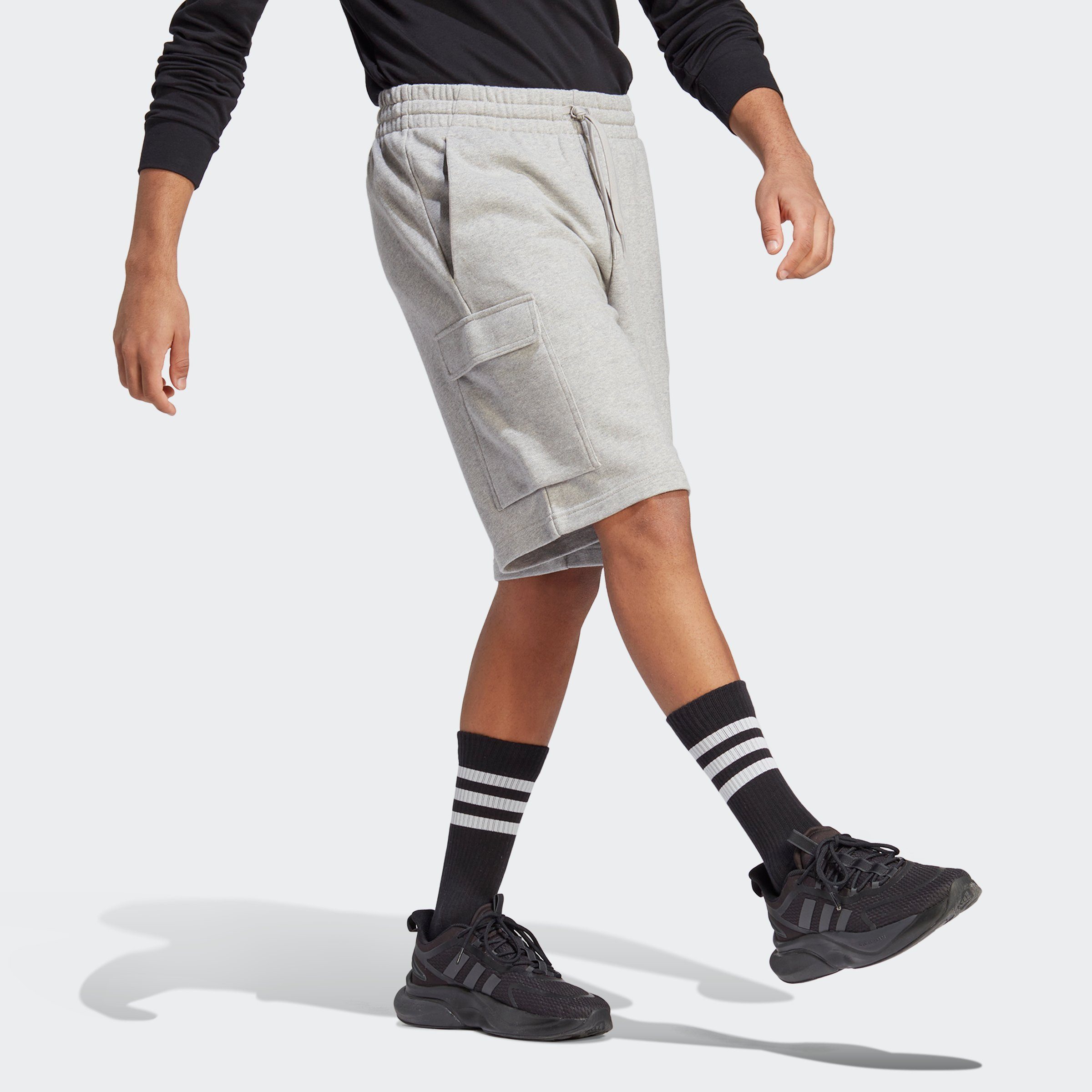 Sportswear FRENCH ESSENTIALS Medium Grey TERRY (1-tlg) CARGOSHORTS Shorts Heather adidas