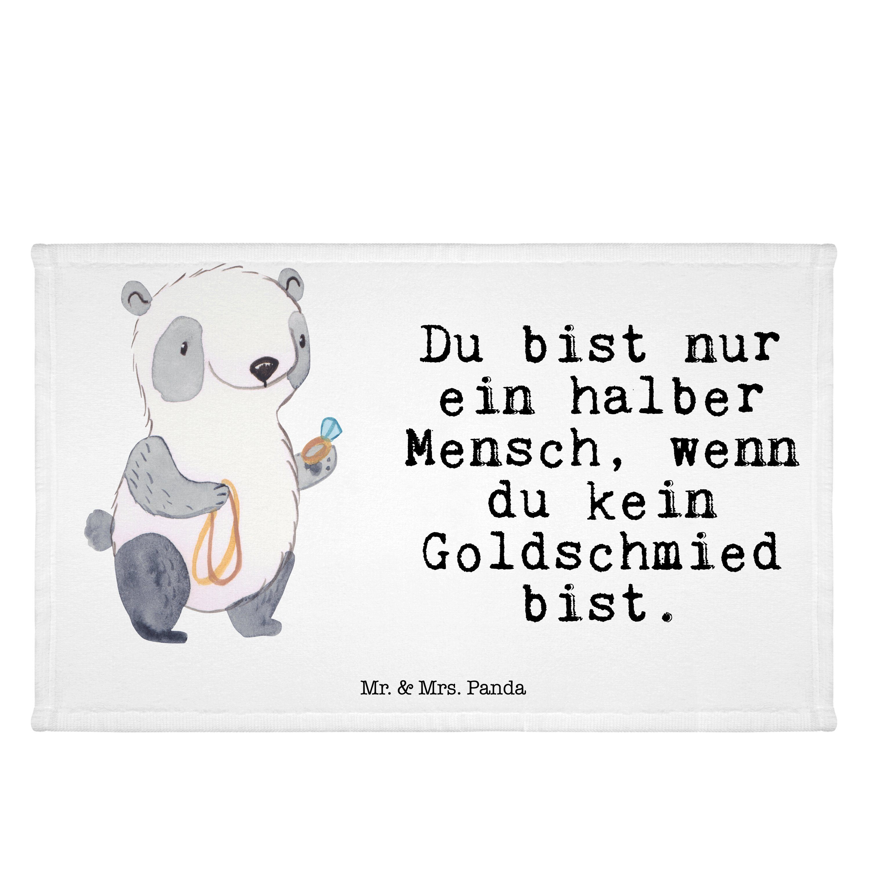 Mr. & Mrs. Panda Handtuch Goldschmied mit Herz - Weiß - Geschenk, Sport Handtuch, Schmuckliebe, (1-St) | Alle Handtücher