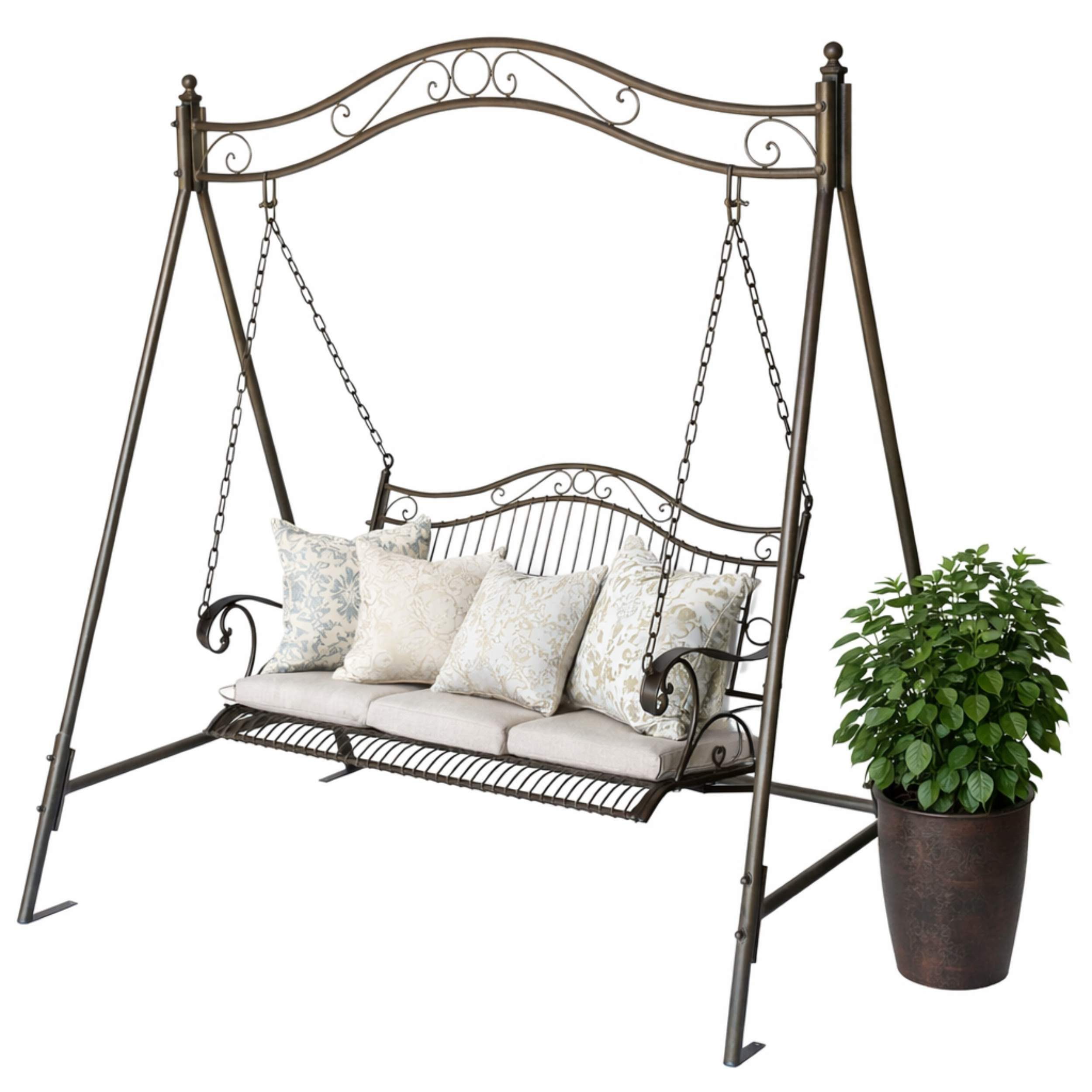 DanDiBo Hollywoodschaukel Metall Antik 2 Sitzer Gartenschaukel 082505 Schaukel Garten Bank, Schmiedeeisen