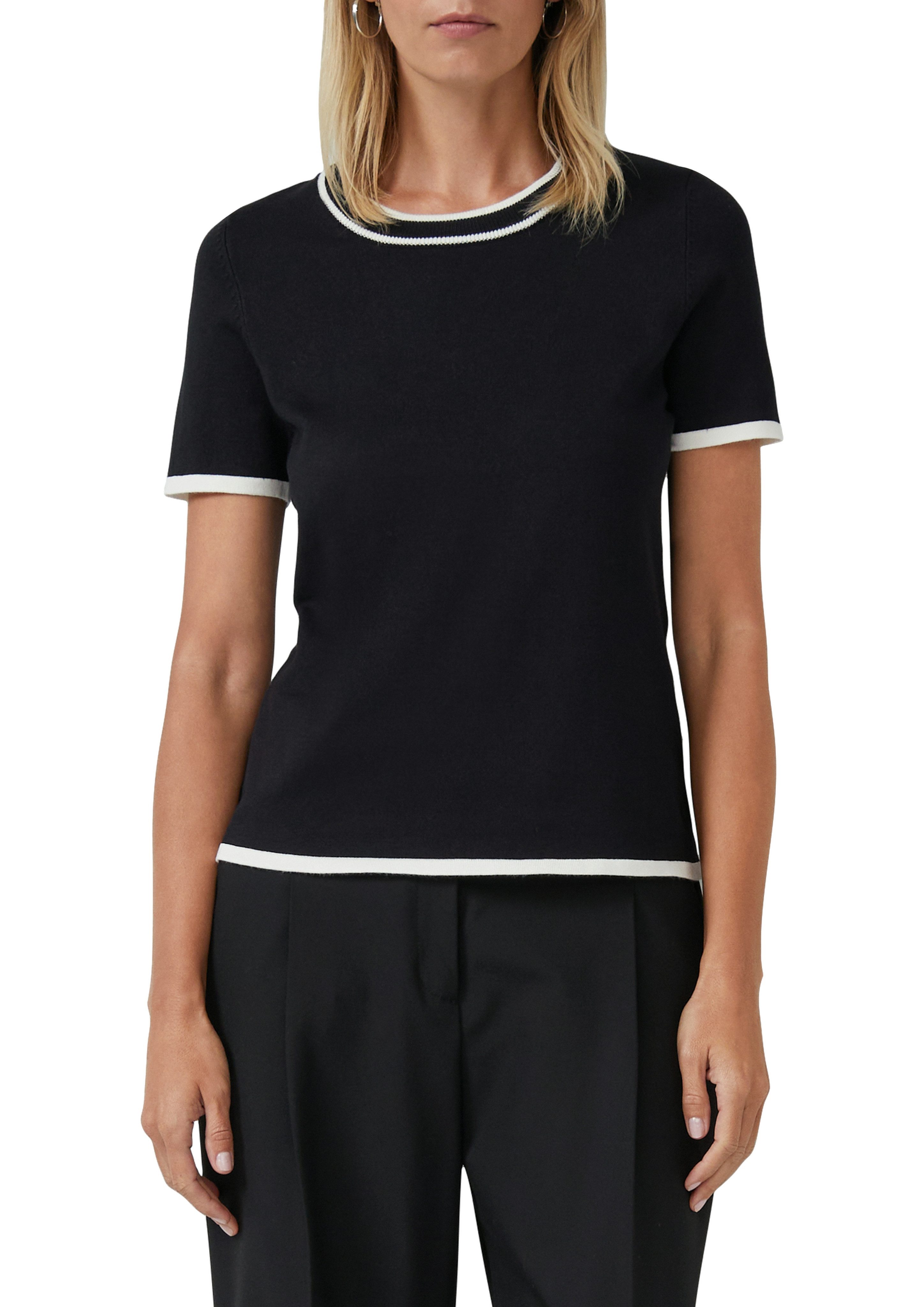 s.Oliver BLACK LABEL Kurzarmpullover Feinstrick, Rundhals günstig online kaufen