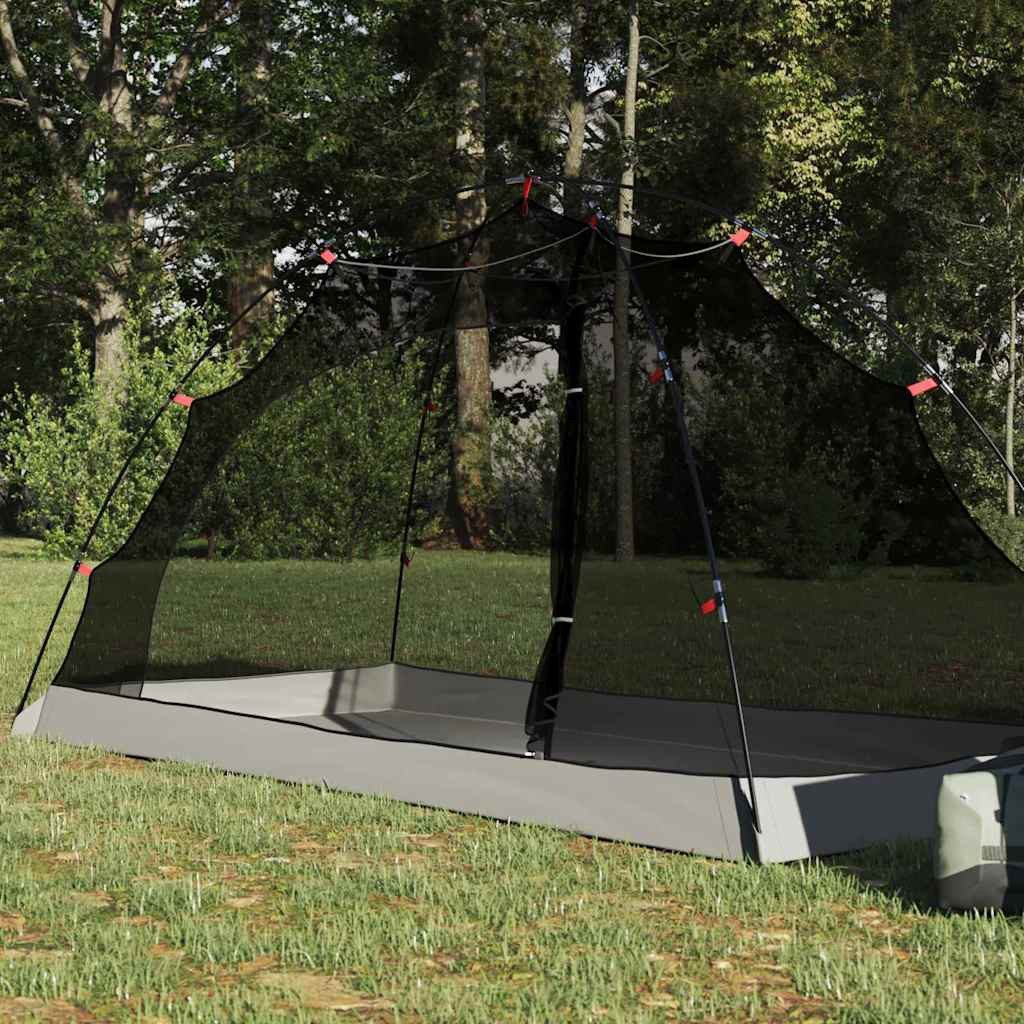 furnicato Dachzelt Minimalistisches Moskitonetz 236x108x120 cm Grau und Schwarz, (1 tlg), UV-beständiges Campingzelt mit Reißverschluss und windfestem Stoff