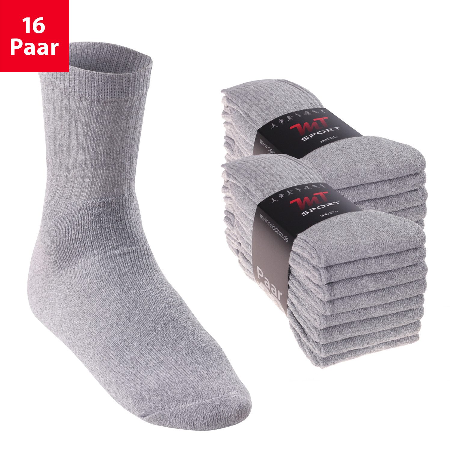 MT Tennissocken 8 Paar, 16 Paar Tennissocken für Damen & Herren (16-Paar)