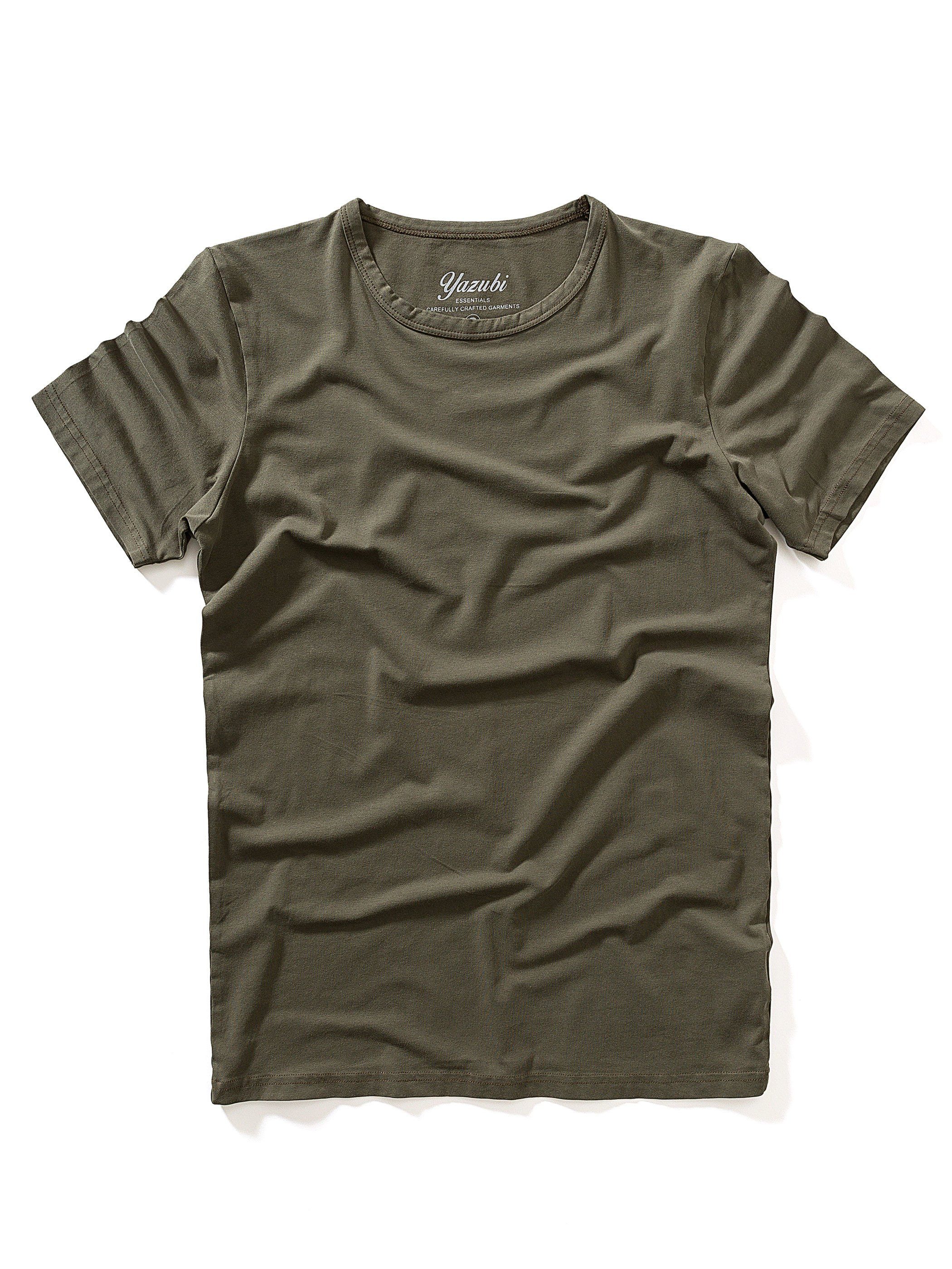 Yazubi T-Shirt modernes (kalamata Tee Mythic Rundhalsshirt Crew (1-tlg) - 190510) Basic Neck Yazubi Grün