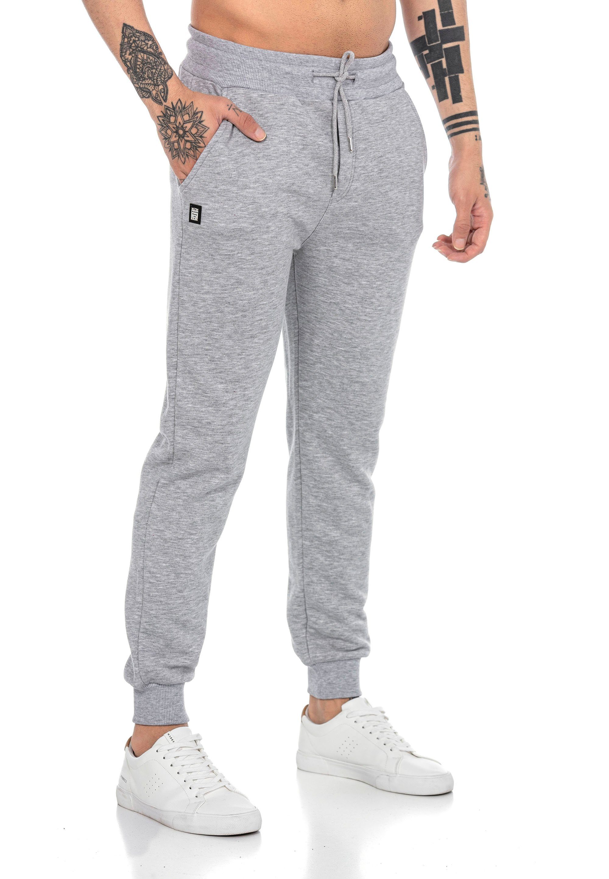 Quality mit Grau Jogginghose Brandlogo RedBridge High elastischer Bund Jogger