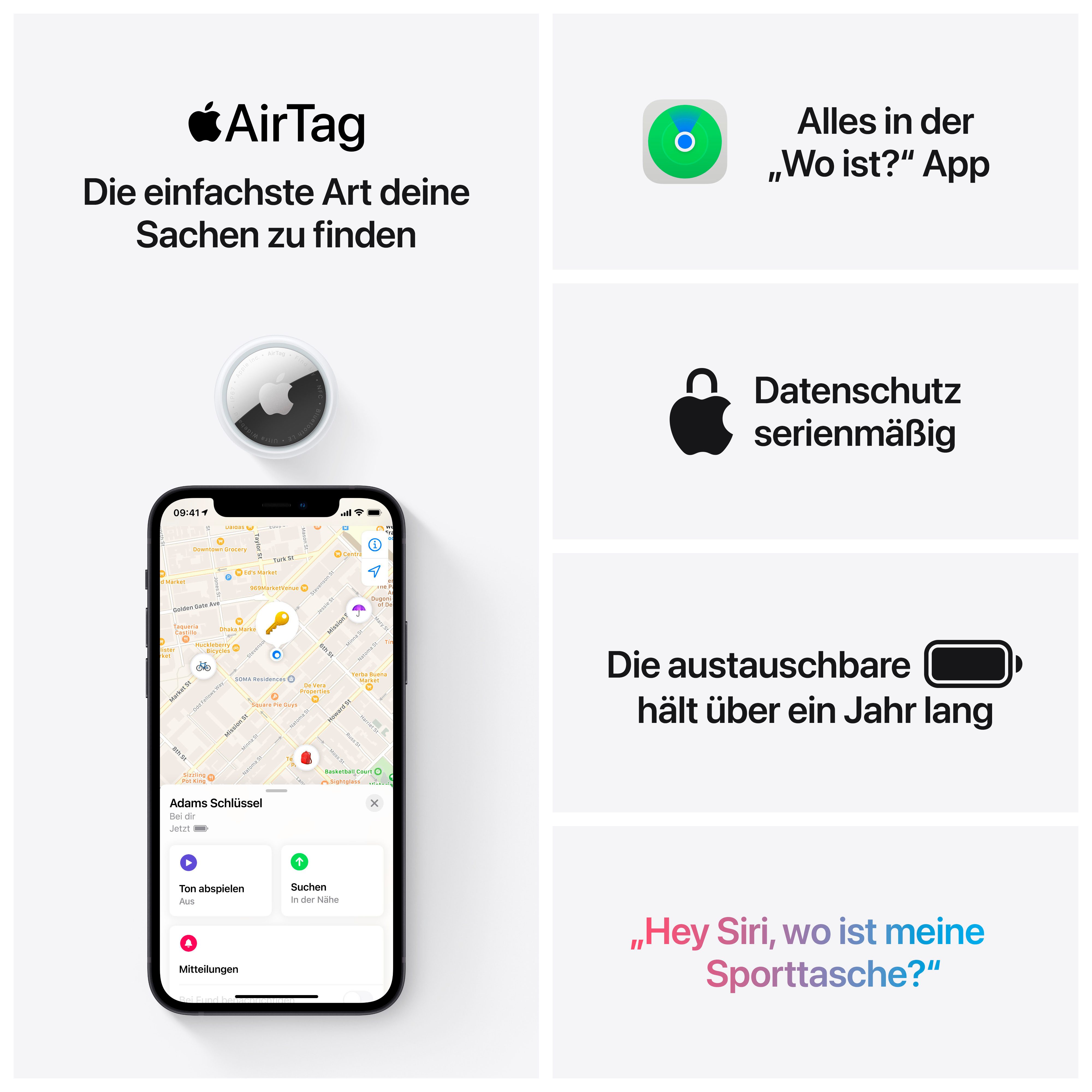 Apple AirTag 4 Pack Bluetooth-Tracker