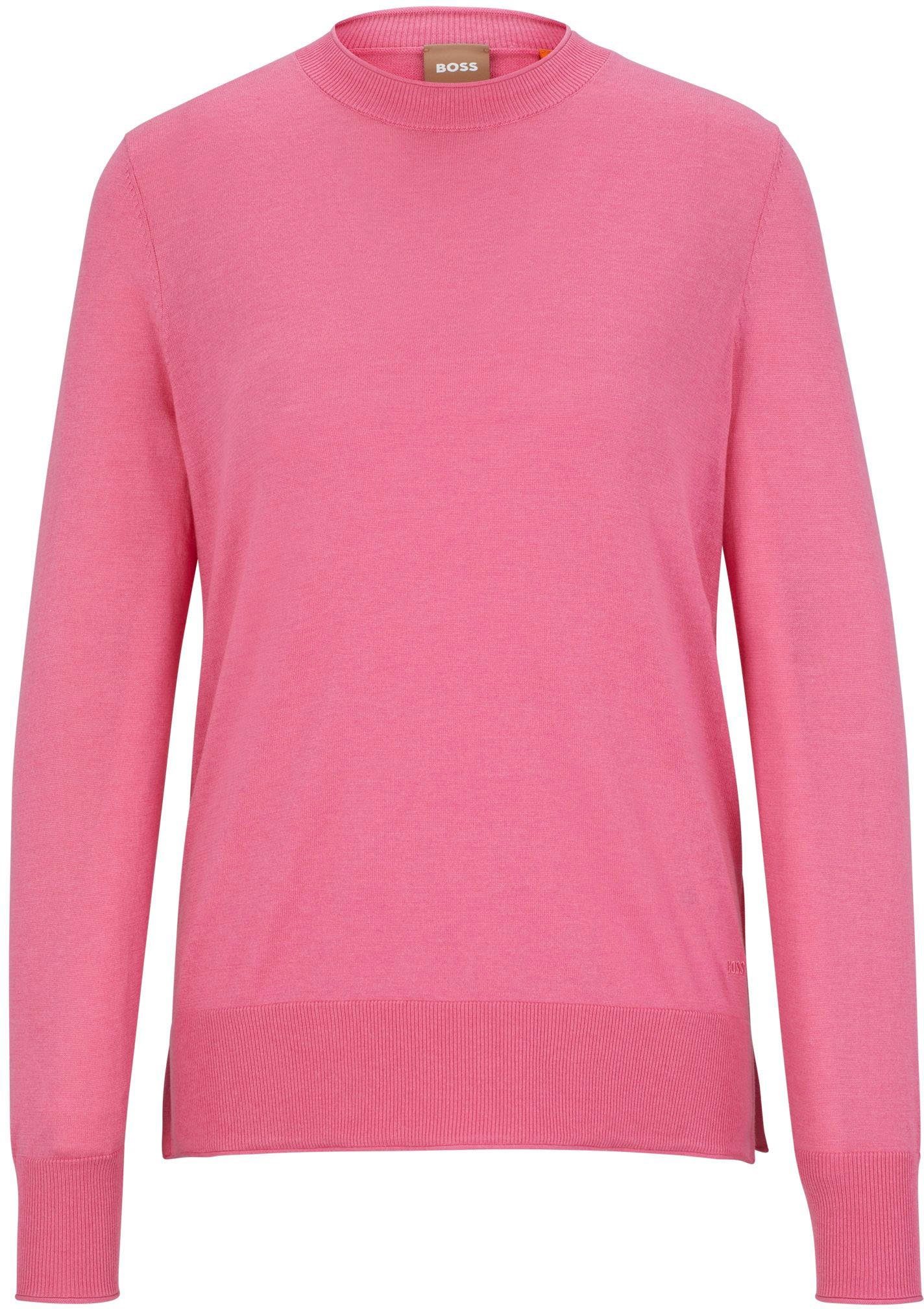 Medium_Pink BOSS mit Strickpullover C_Fanikasa ORANGE Rundhalsausschnitt