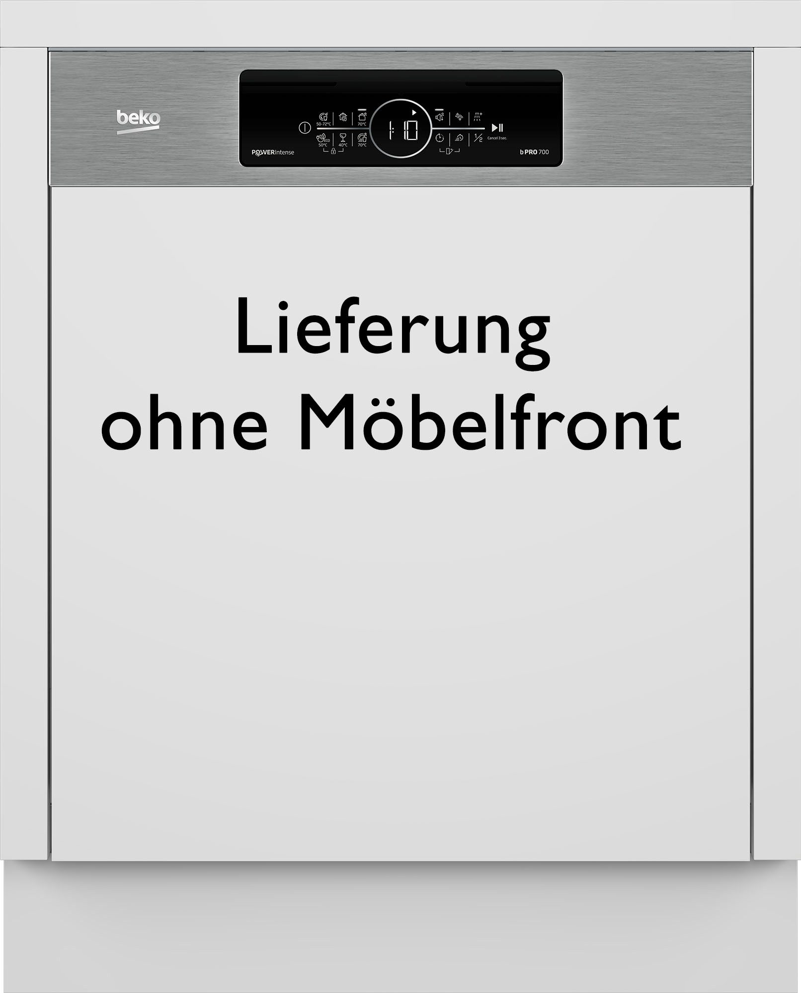 BEKO teilintegrierbarer Geschirrspüler BDSN36541XP, 8,9 l, 15 Maßgedecke, Doppelt gut organisiert – inklusive Besteckschublade und Besteckkorb