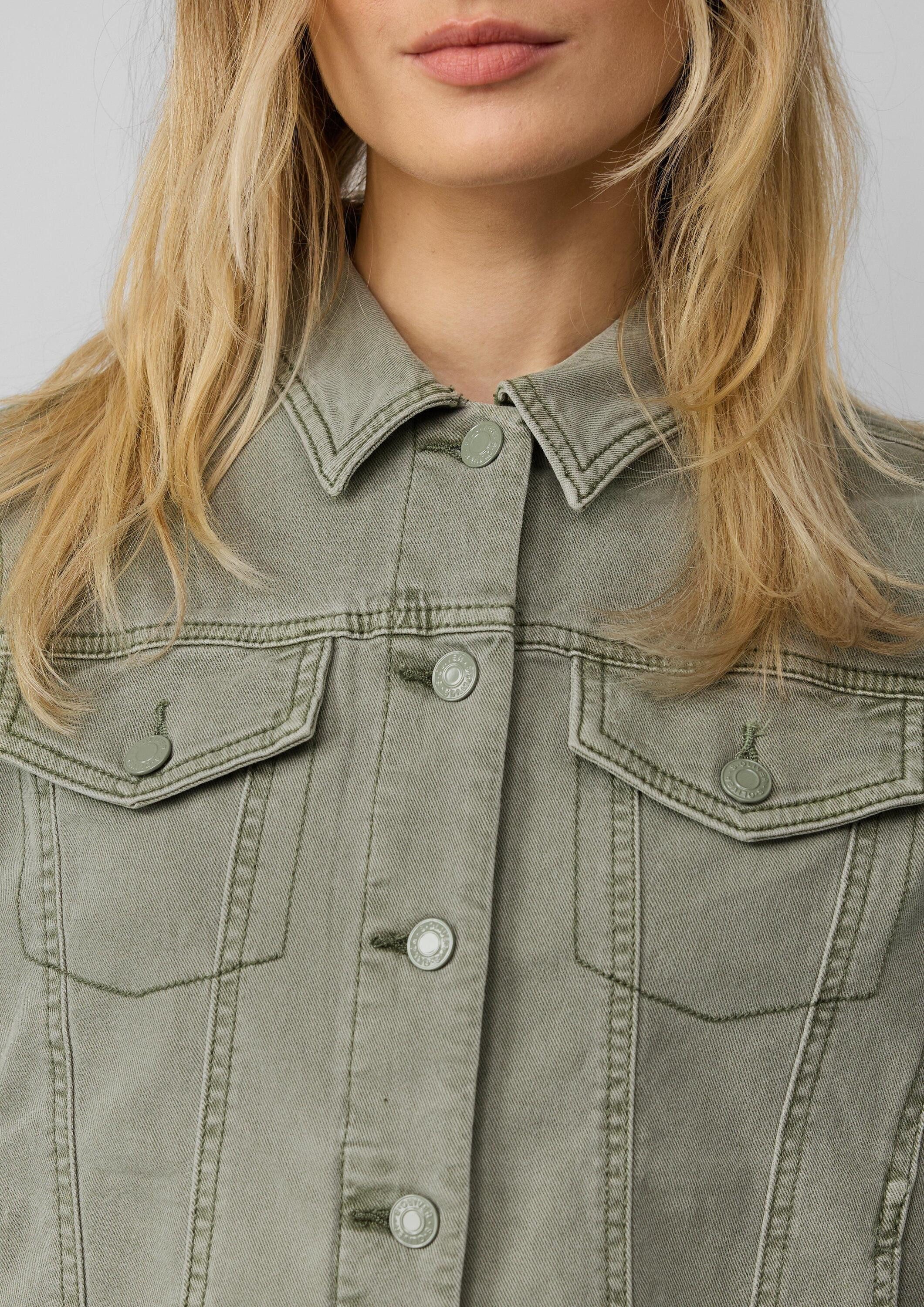 s.Oliver Funktionsjacke Indoor-Jacke Elastische Jeansjacke mit seitlichen Eingrifftaschen – Bild 4 von 5