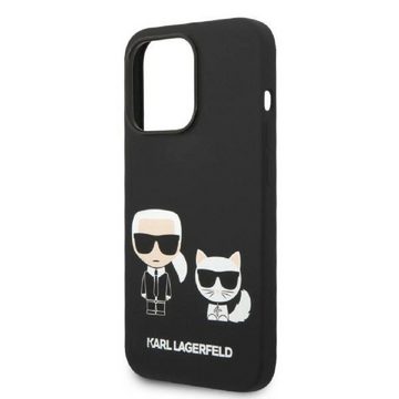 KARL LAGERFELD Handyhülle Case iPhone 14 Pro MagSafe Silikon Katze schwarz