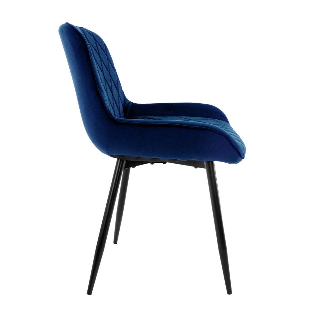 ML-DESIGN Stuhl Esszimmerstuhl mit Rücken- und Armlehnen, Metallbeine Küchenstuhl (6 St), Küchenstuhl Kunstlederbezug Dunkelblau Ergonomisch Polsterstuhl