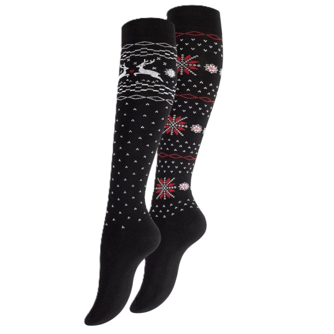 Toker Collection® Langsocken Damen Kniestrumpf oder Socken mit Norweger Muster (Packung, 2 Paar oder 3 Paar) winterliche All-Over-Muster