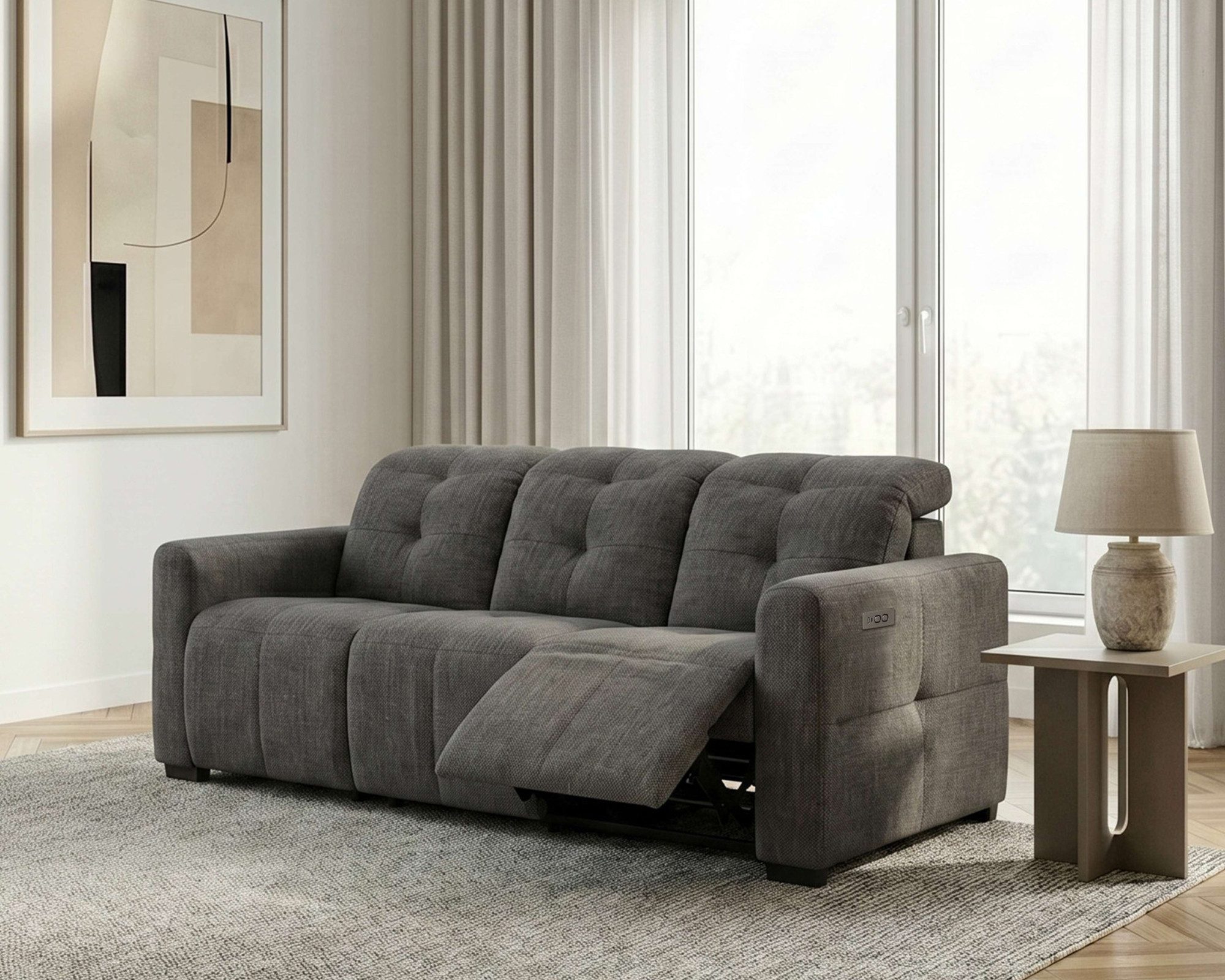 OTTO home 3-Sitzer CAARLA Webstoff, Sofa, 224 cm, man. o. elektr. Relaxfunktion (USB), mit USB-A und USB-C bei elektrischer Ausführung, Kopfteilverstellung
