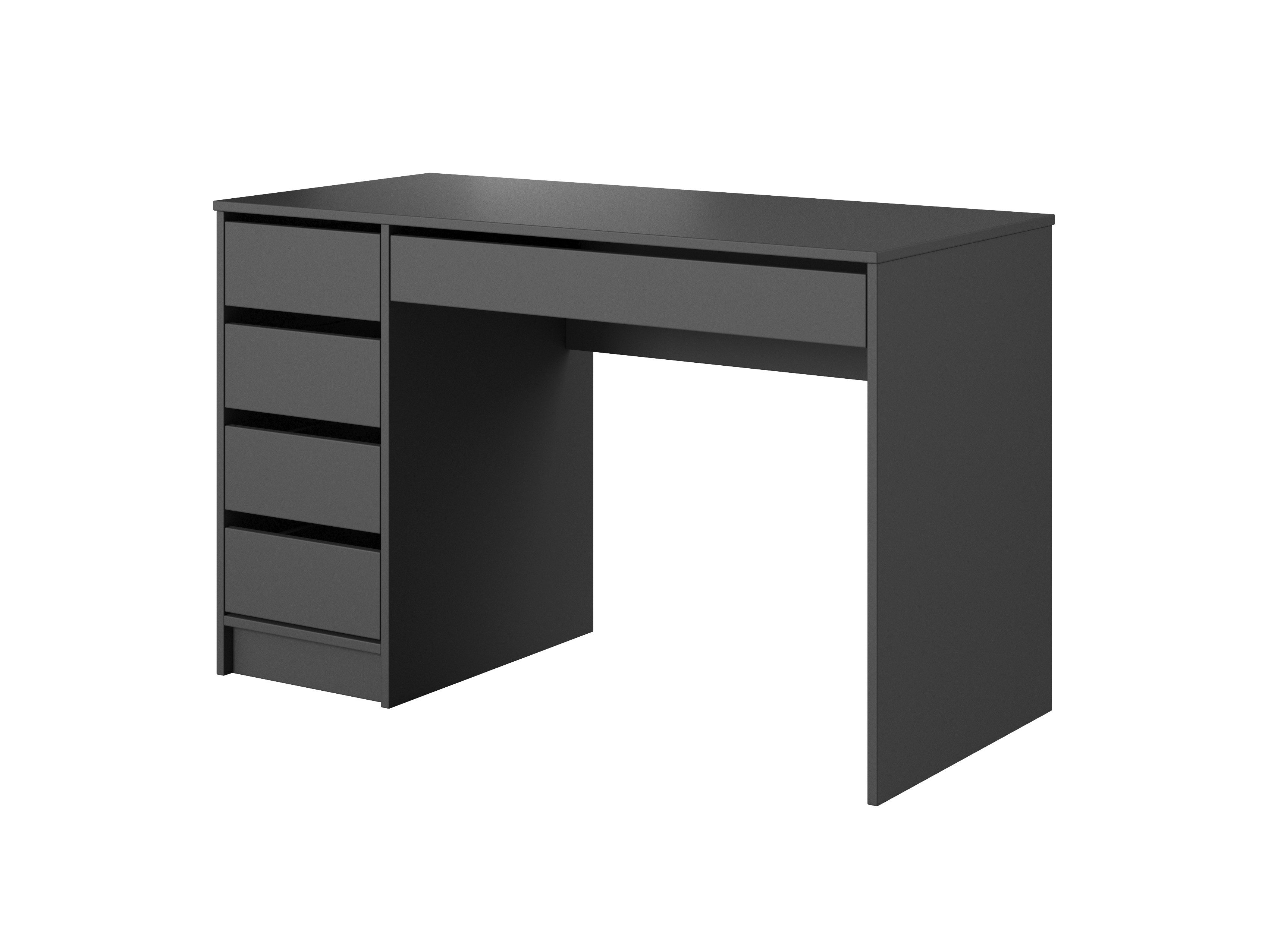 Masseno Schreibtisch ESTE 120 x 75 cm mit 5 Schubladen Anthrazit