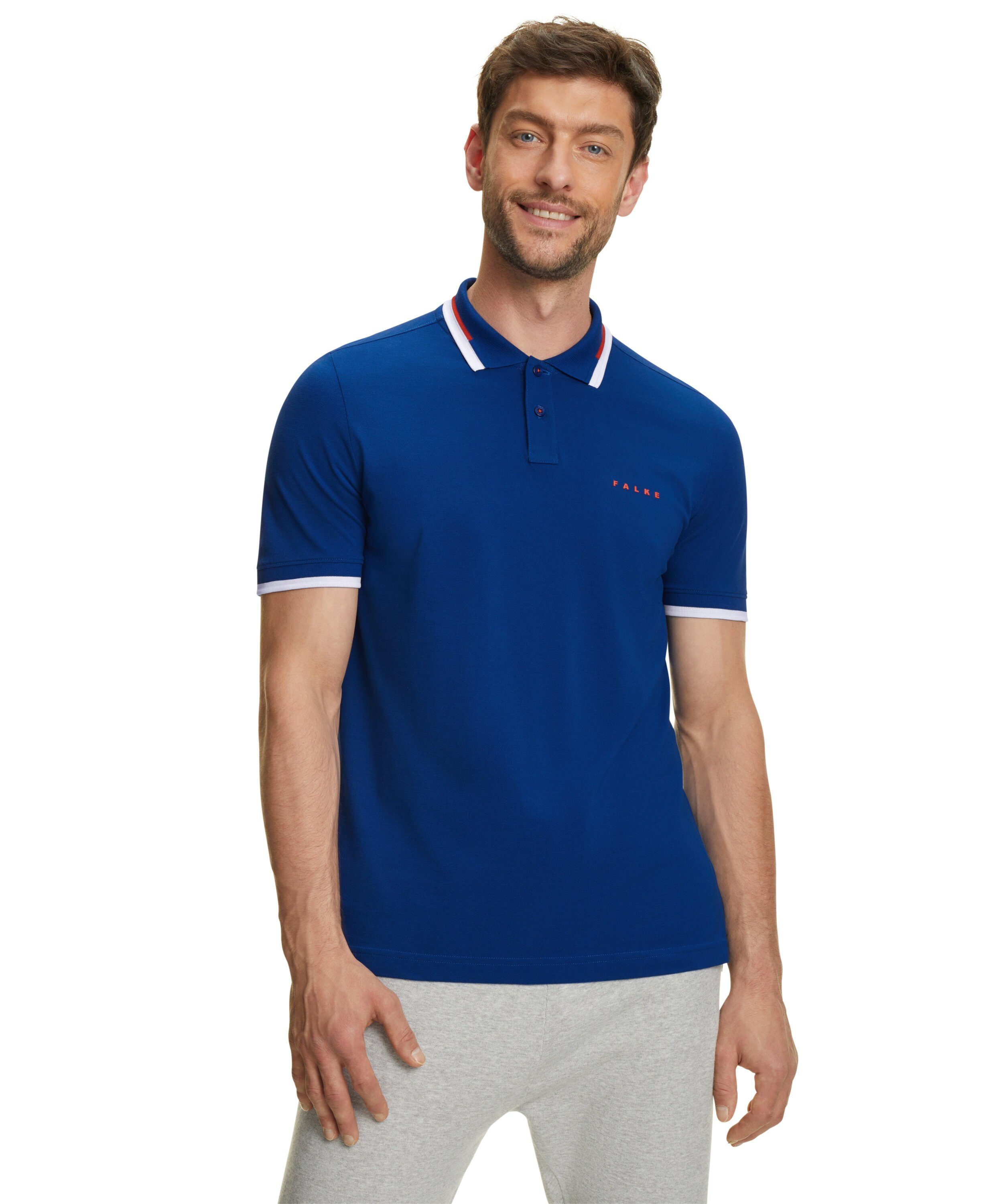 FALKE Poloshirt aus hochwertiger Pima-Baumwolle petrol blue (6493)